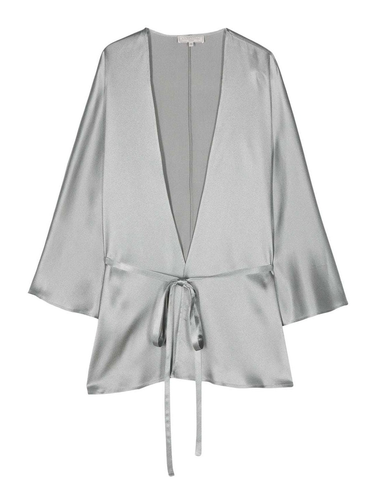 Shop Antonelli Firenze Blouse With Laces In Gris
