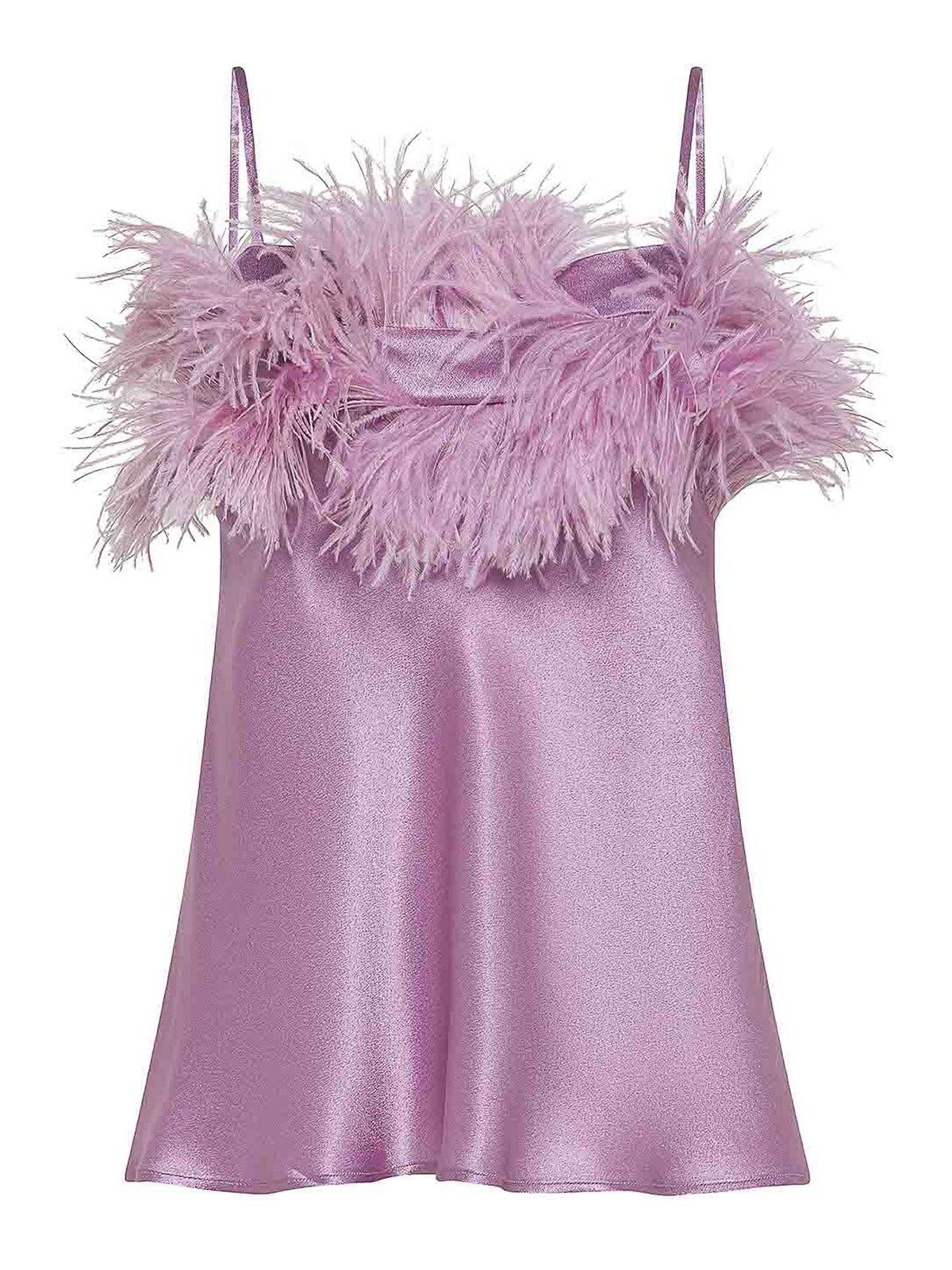 Antonelli Firenze Top With Feathers In Purple