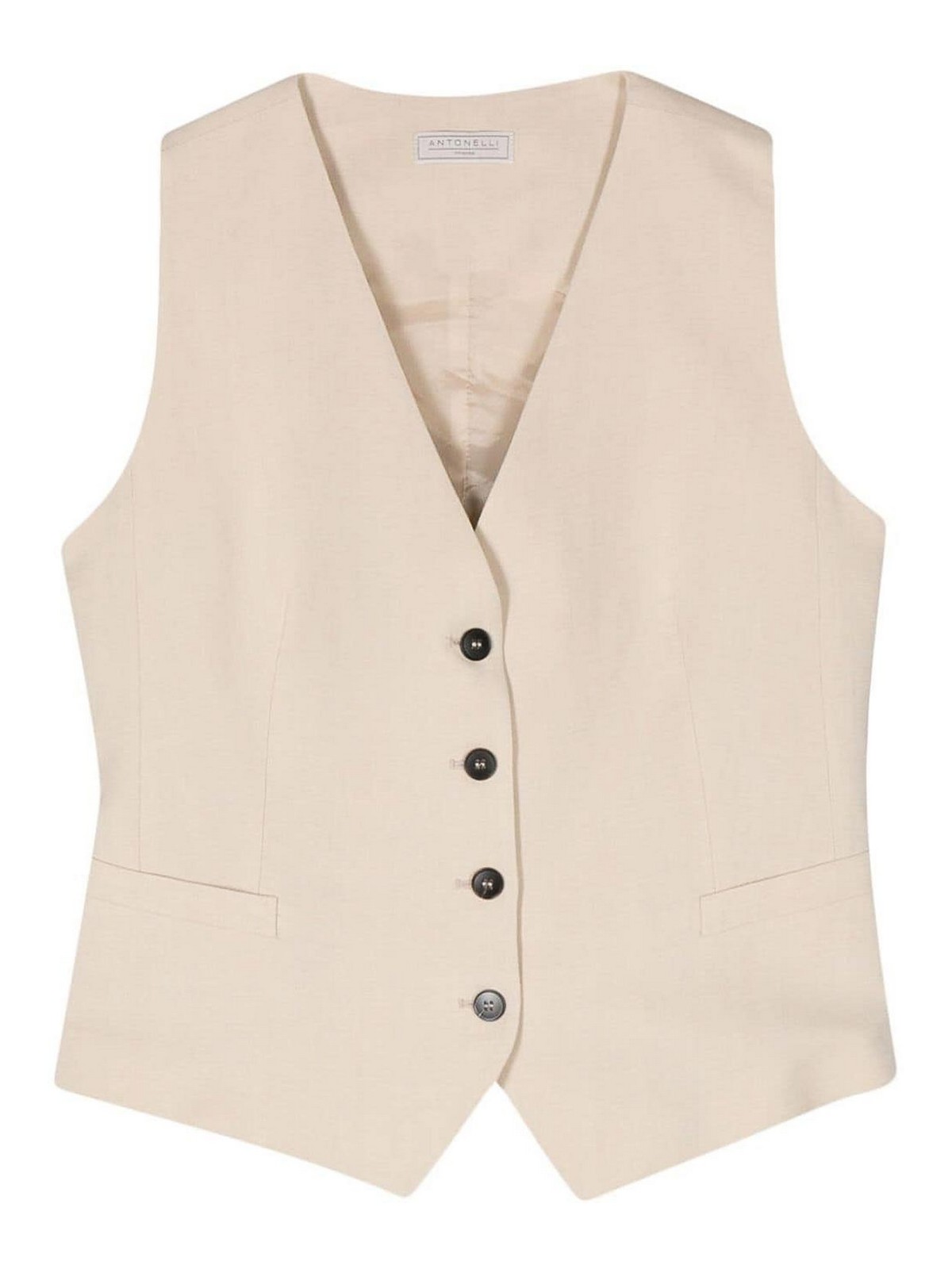 Shop Antonelli Firenze Vest With Pockets In Blanco