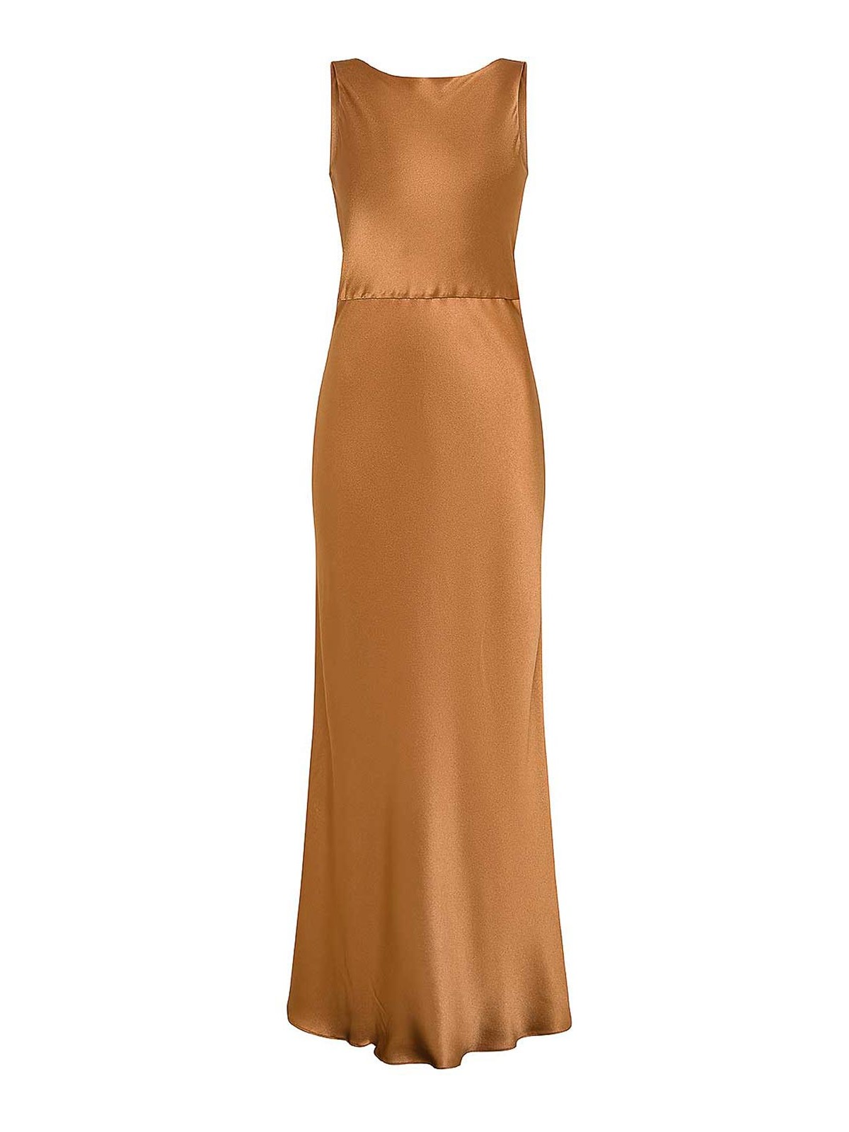 Antonelli Firenze Dress With Neckline Detail In Brown