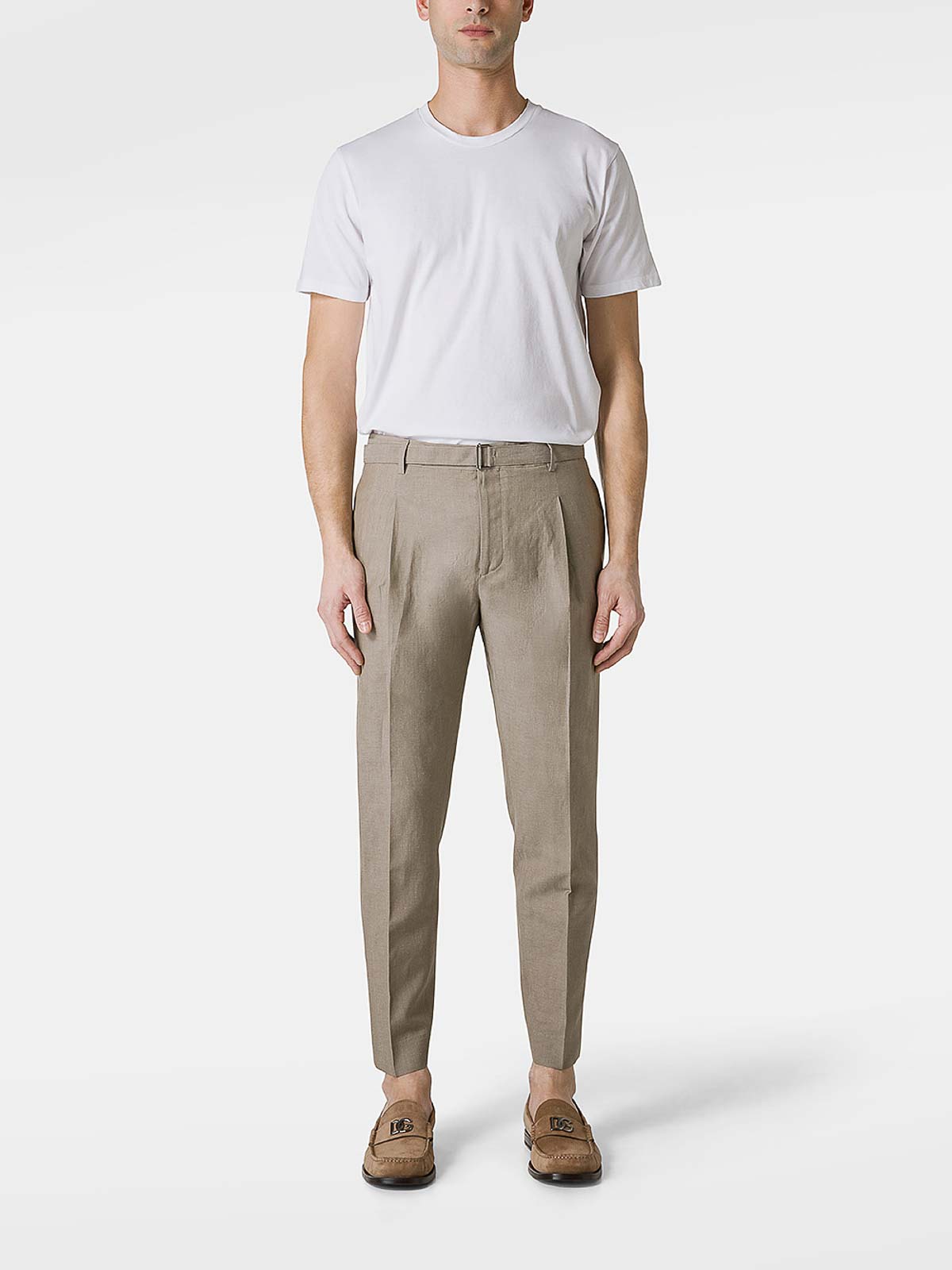 Shop Beable Trousers With Pleats In Beis