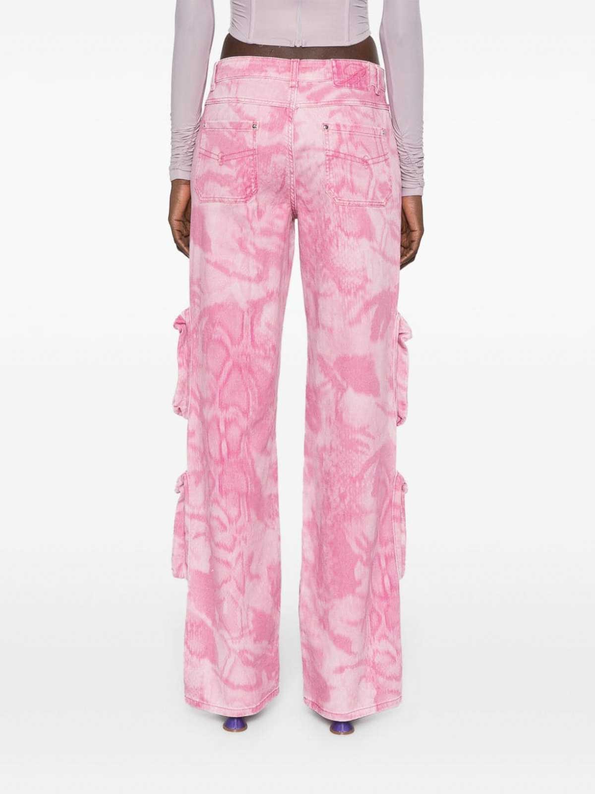 Shop Blumarine Camouflage Print Trousers In Color Carne Y Neutral