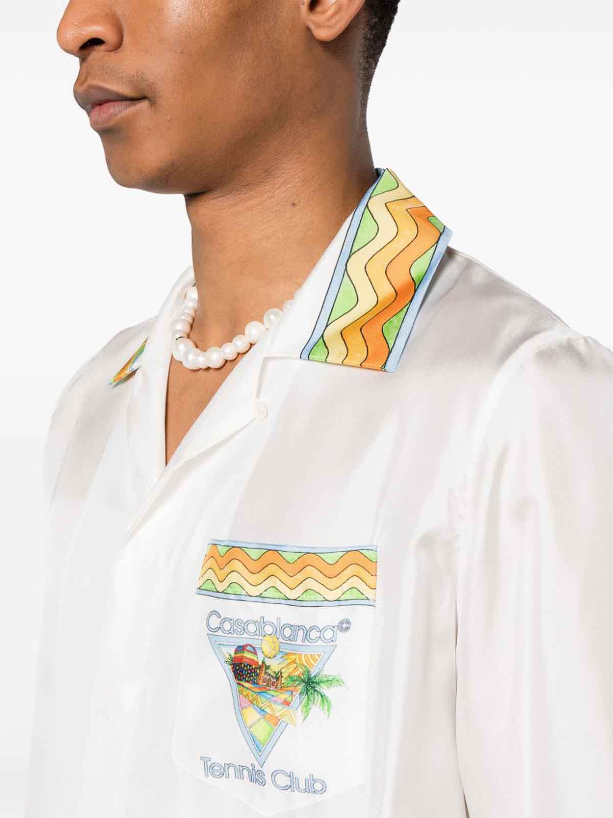 Shop Casablanca Afro Cubism Club Shirt In Multicolor