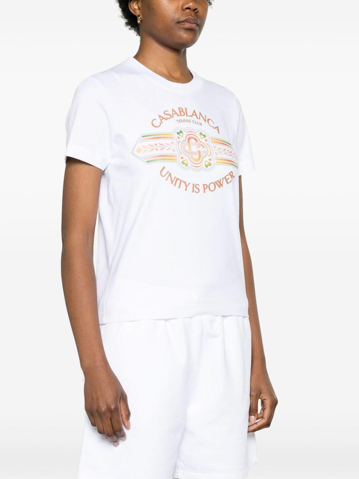 Shop Casablanca Unity Is Power T-shirt In Blanco