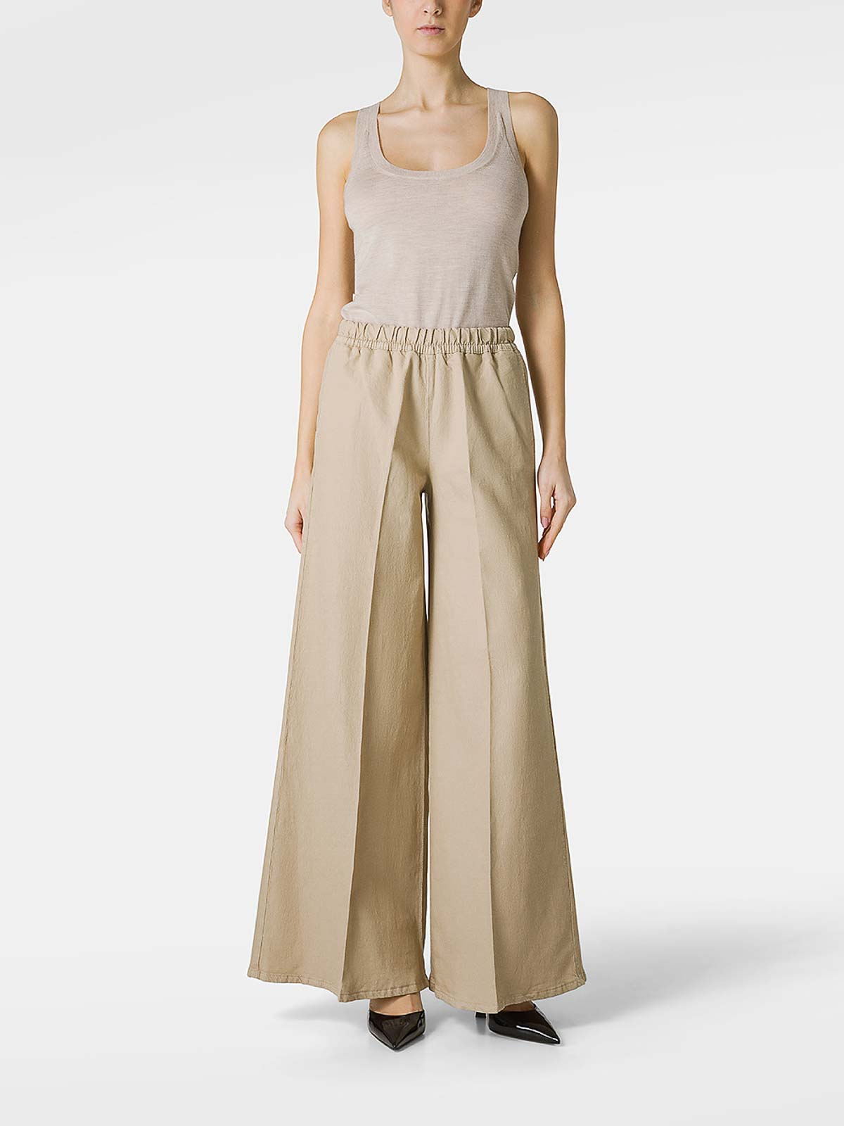 Shop Cigala's Straight Leg Trousers In Beis