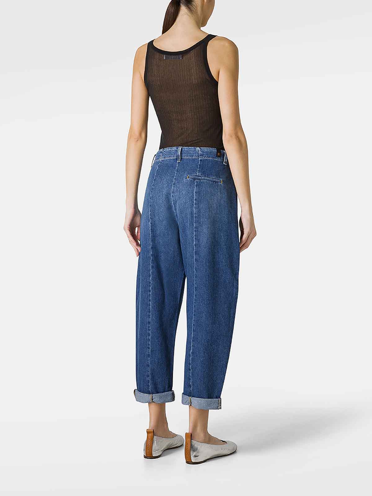 Shop Cigala's Short Hem Jeans In Azul