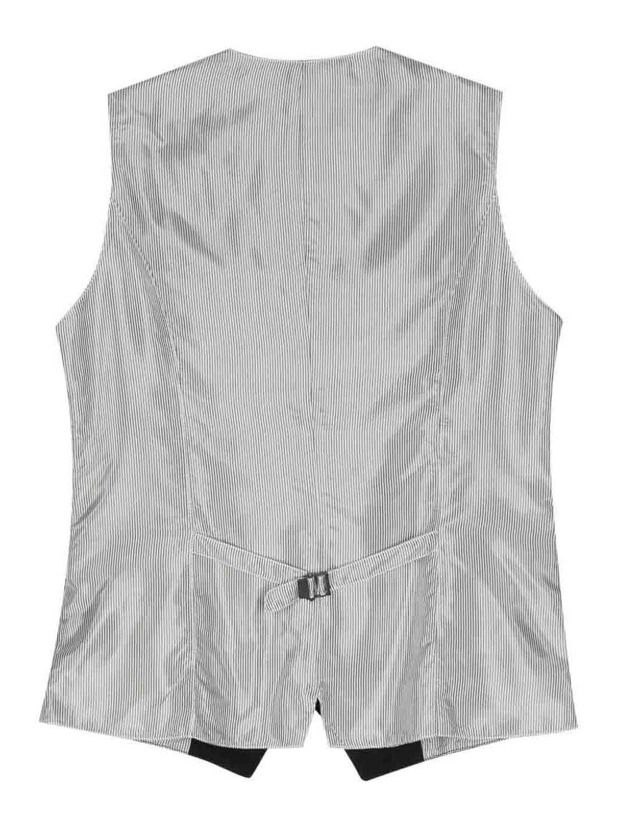 Shop Circolo 1901 Striped Pattern Vest In Negro