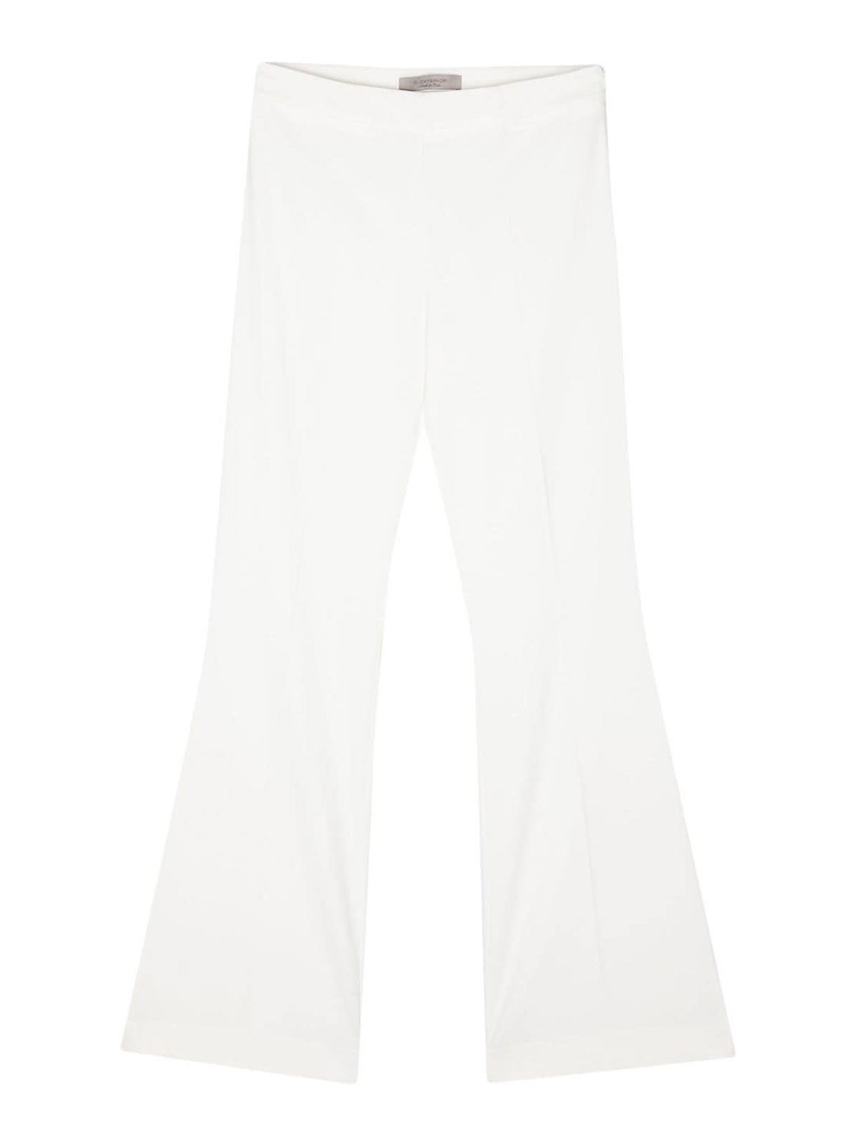 D Exterior Flared Design Trousers In White