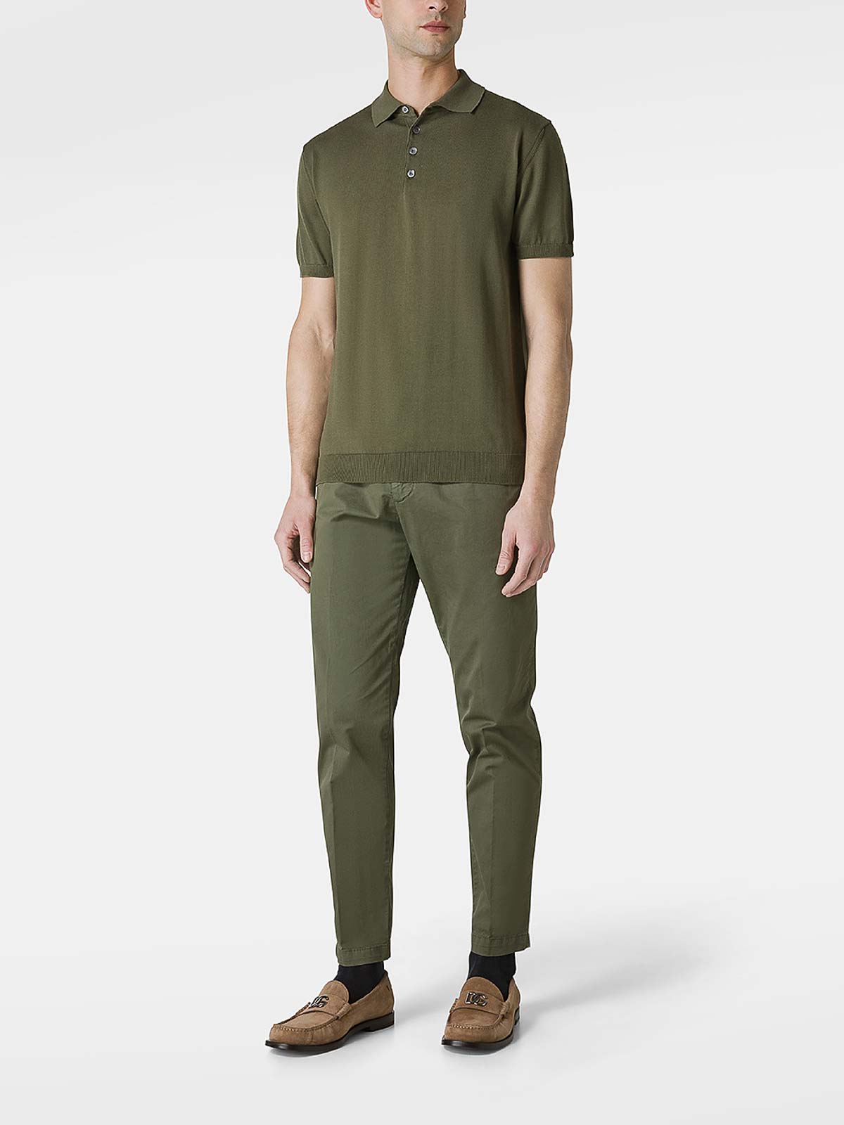 Shop Daniele Fiesoli Short-sleeved Cotton Polo Shirt In Verde