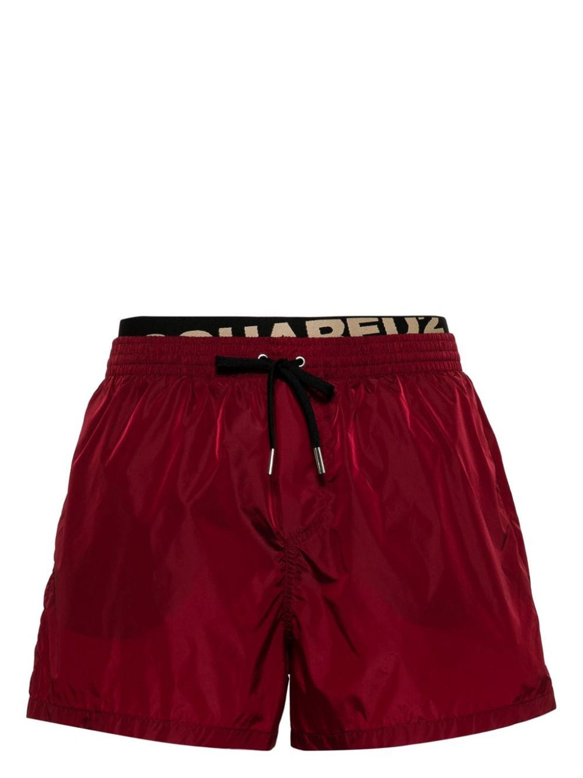 Shop Dsquared2 Swimming Trunk In Rojo Oscuro
