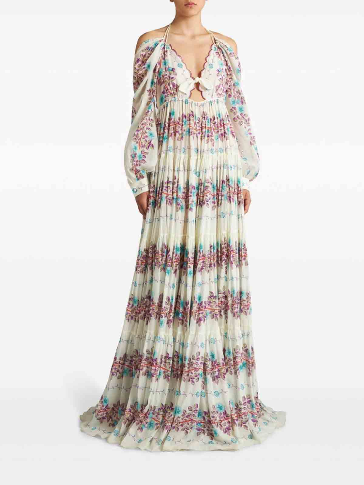 Shop Etro Floral Print Maxi Dress In Multicolor