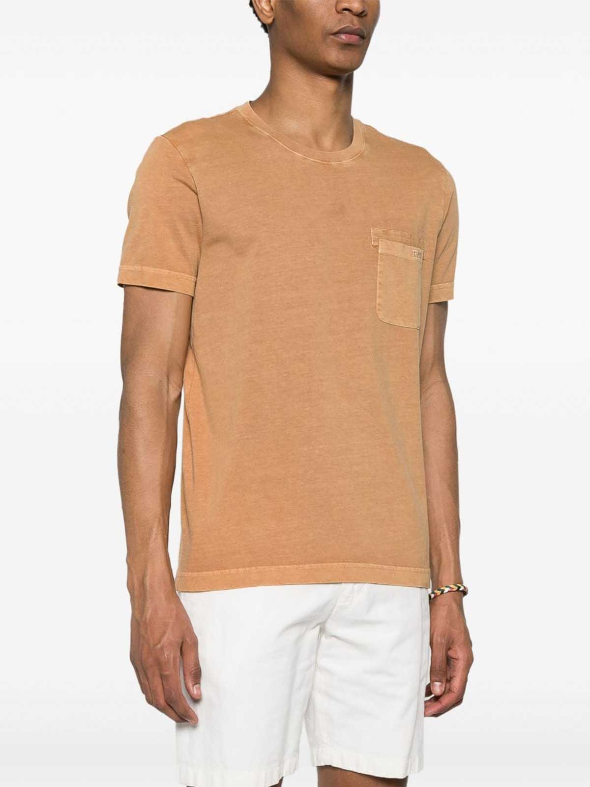 Shop Fay Pocket Detail T-shirt In Beis