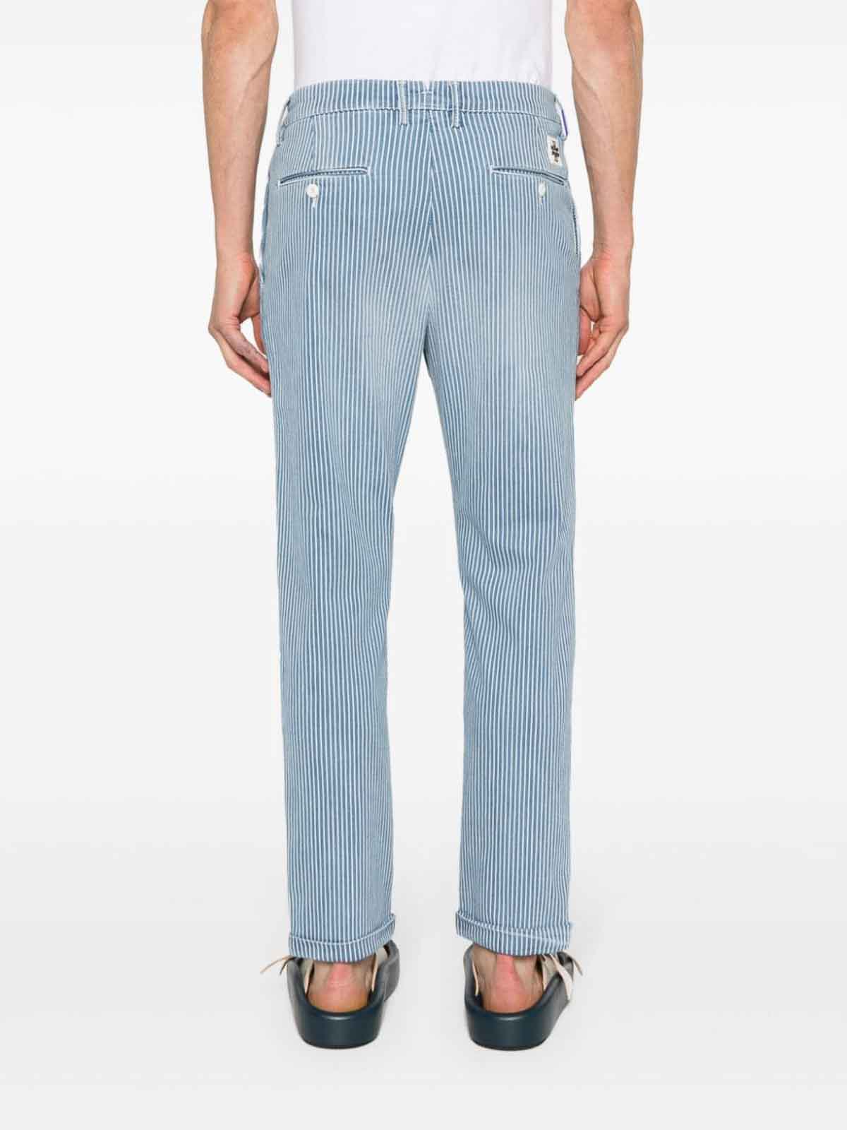 Shop Jacob Cohen Striped Jeans In Azul Claro