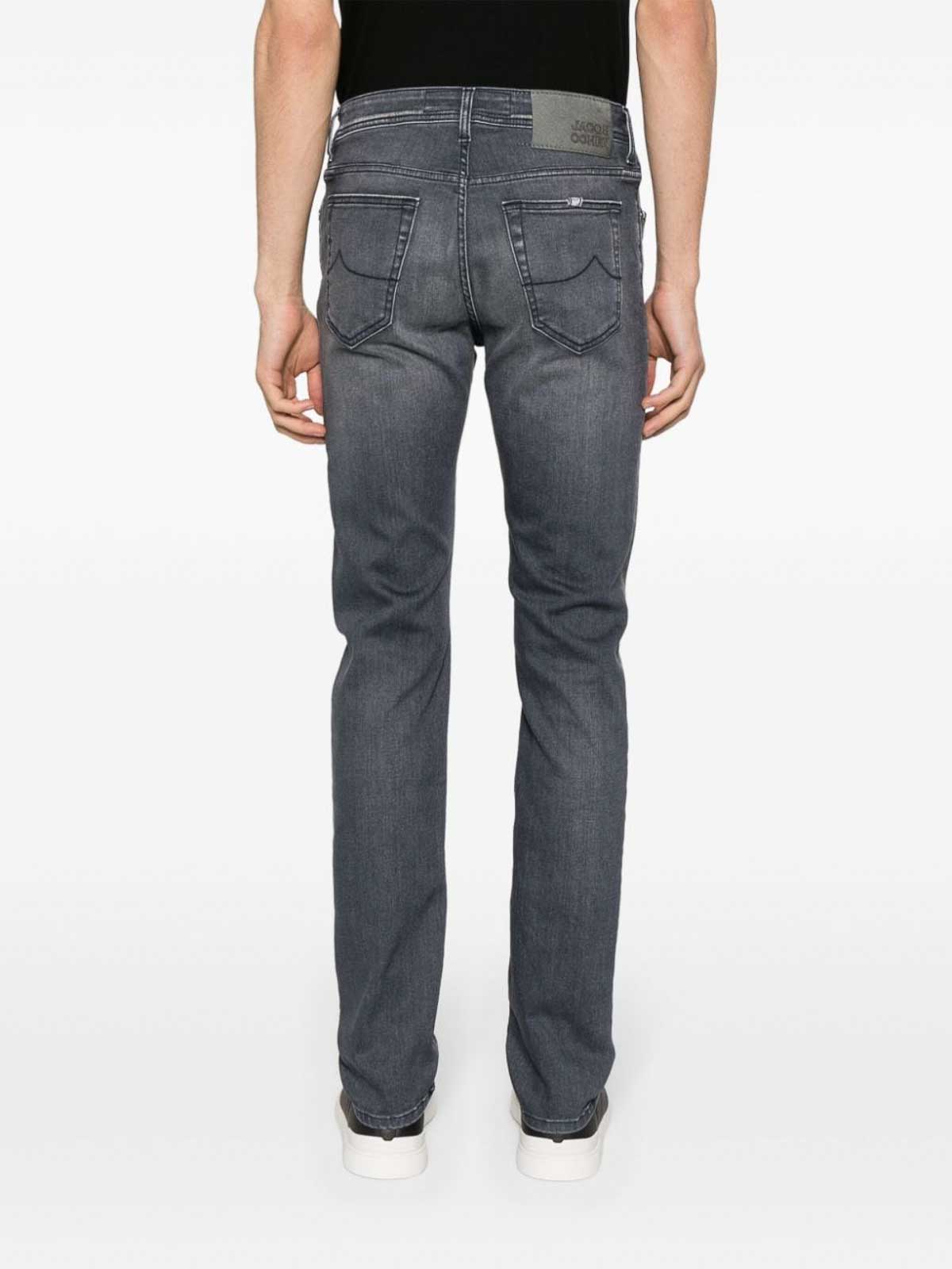 Shop Jacob Cohen Faded Effect Jeans In Negro