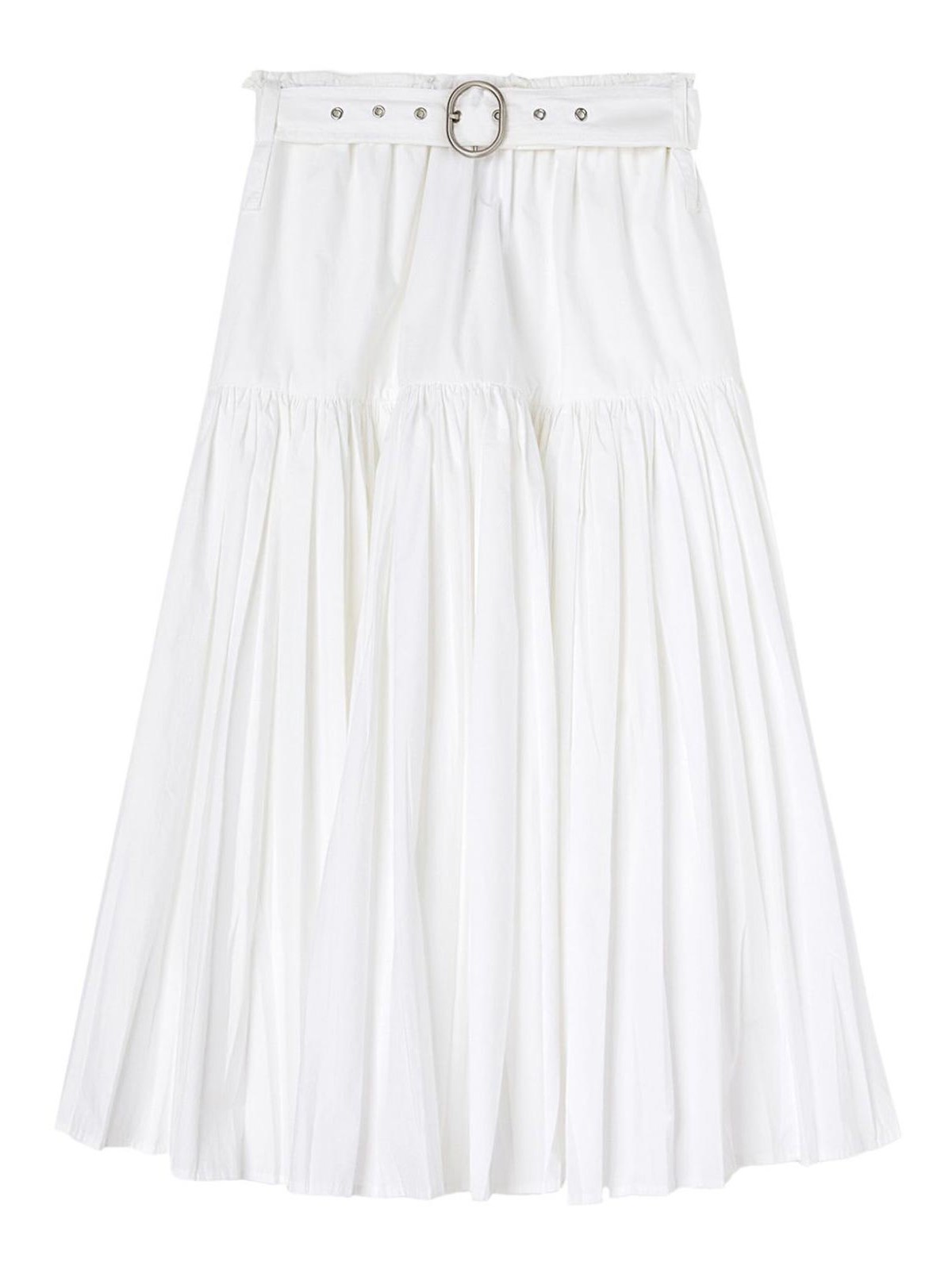 Shop Jil Sander Pleated Skirt In Blanco