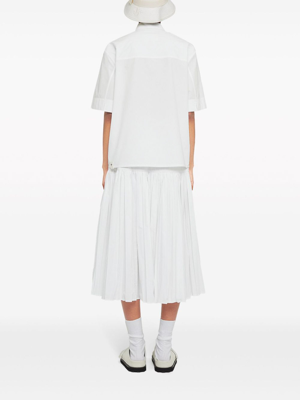 Shop Jil Sander Pleated Skirt In Blanco