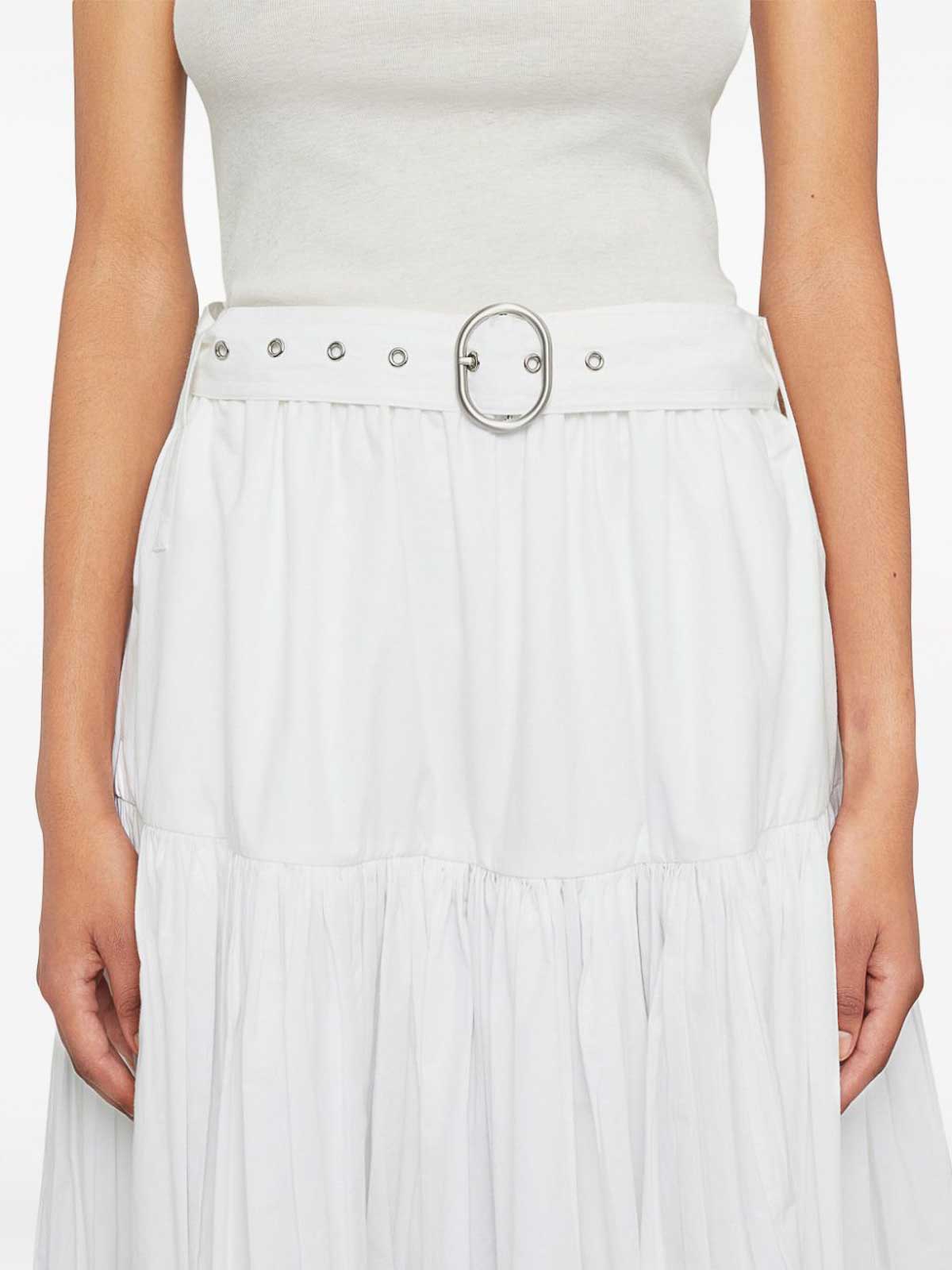 Shop Jil Sander Pleated Skirt In Blanco