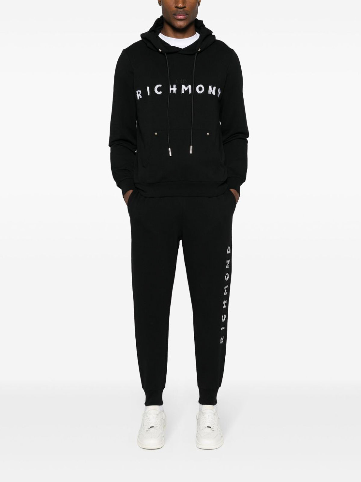 Shop John Richmond Logo Embroidery Sweatshirt In Negro