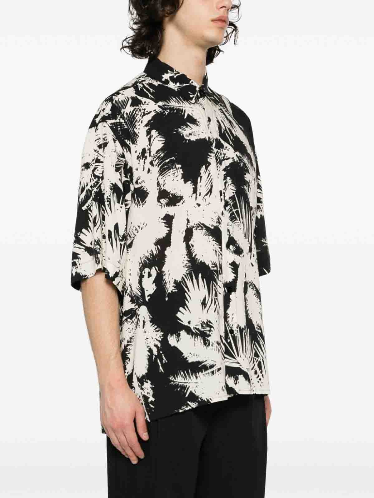 Shop Laneus Abstract Print Shirt In Blanco