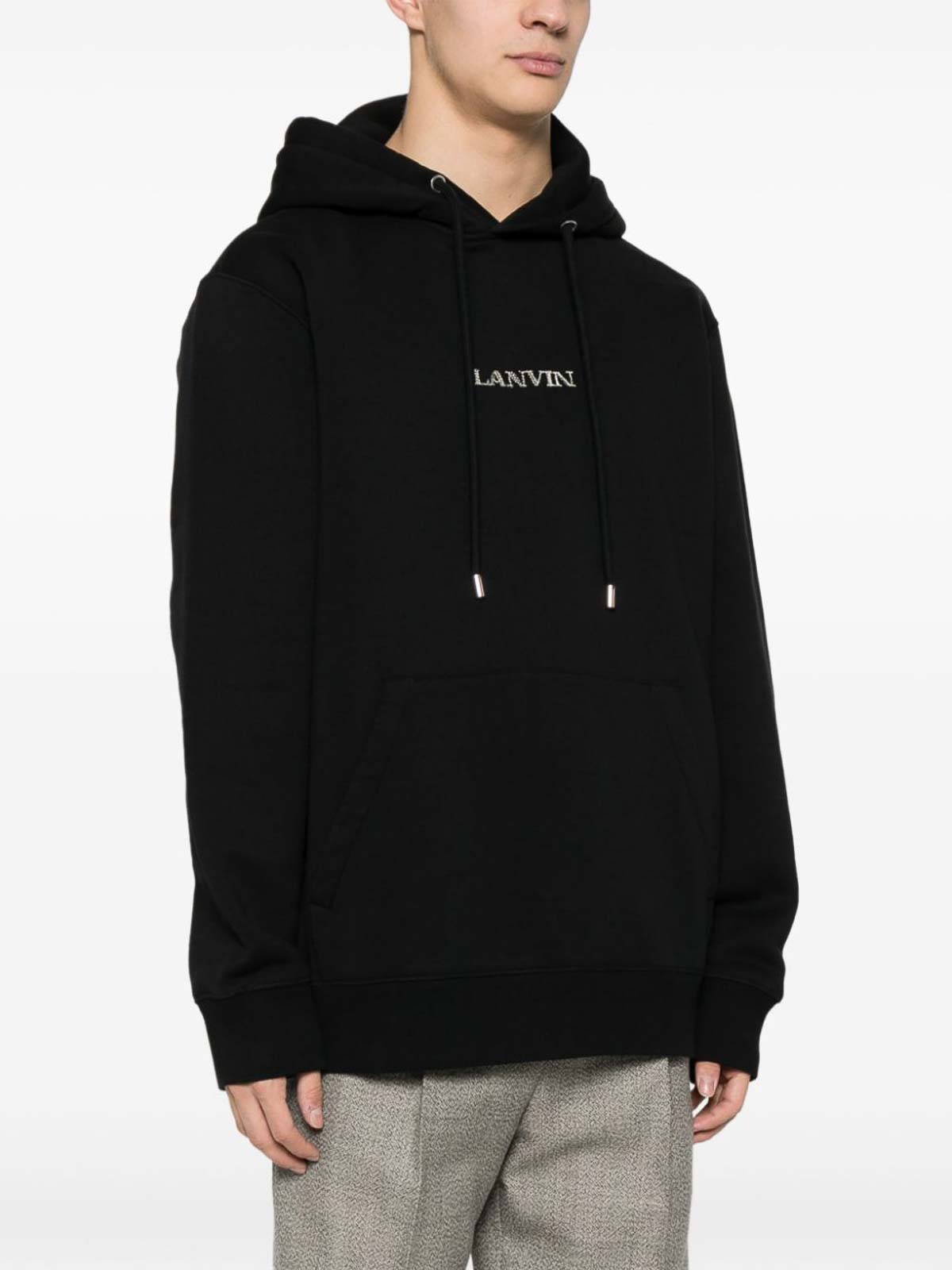 Shop Lanvin Sweatshirt With Logo In Negro