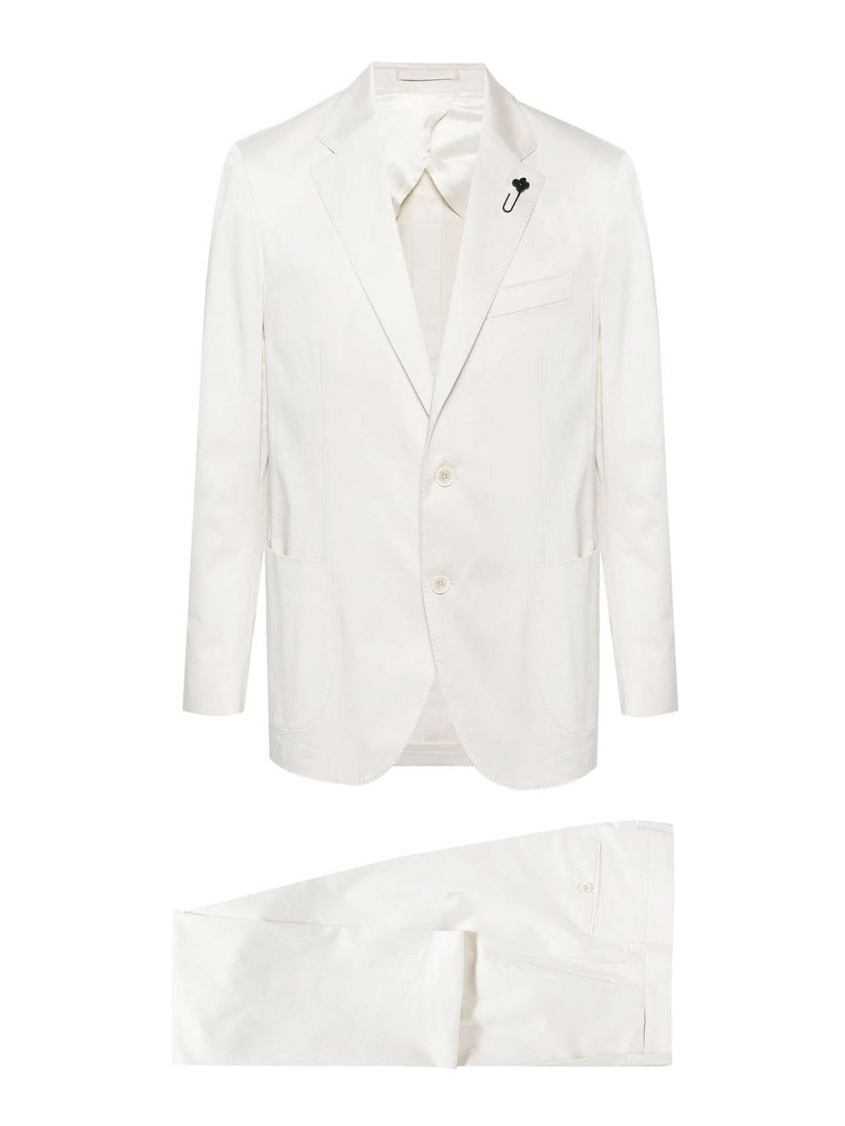 Shop Lardini Brooch Detail Dress In Blanco
