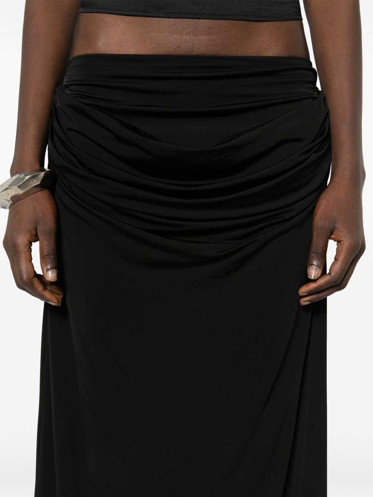 Shop Magda Butrym Draped Detail Skirt In Negro