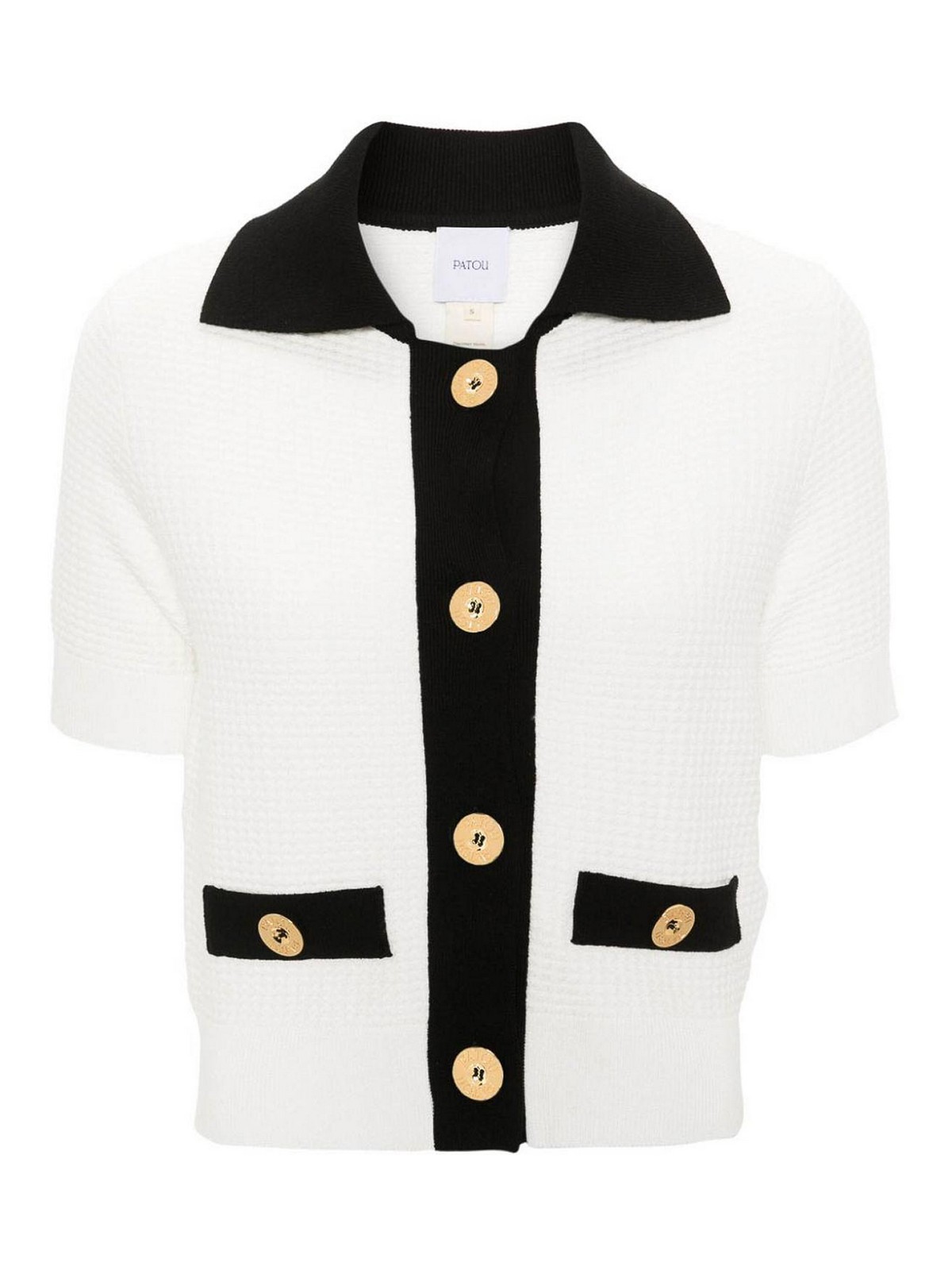 Shop Patou Cardigan With Pockets In Blanco