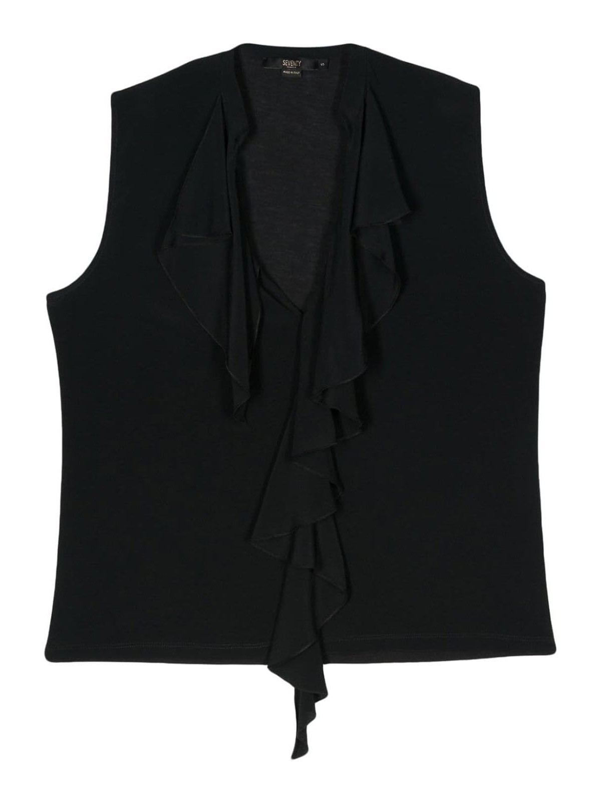 Shop Seventy T-shirt With Ruffle Details In Black