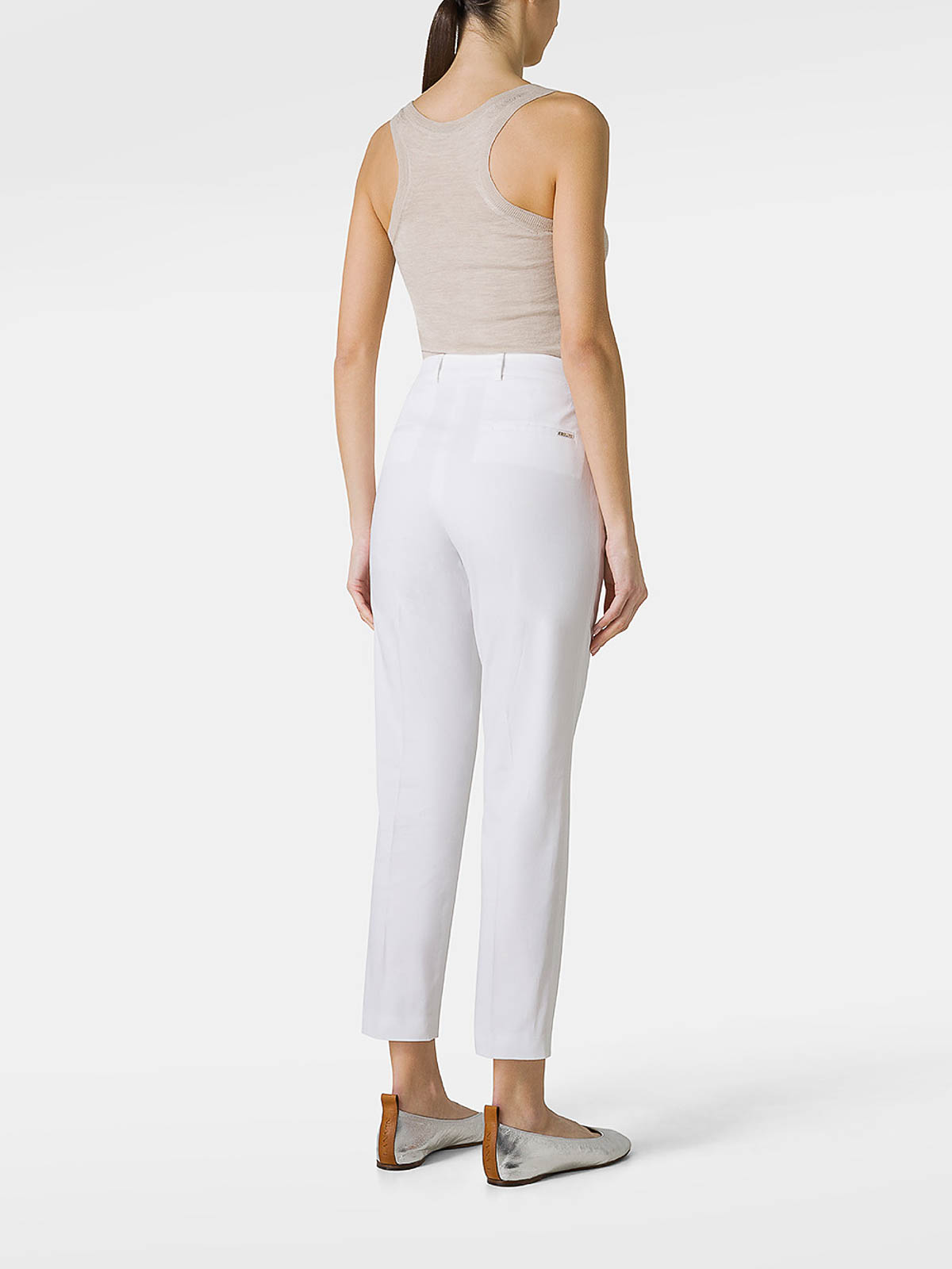 Shop Seventy Slim Fit Trousers In White