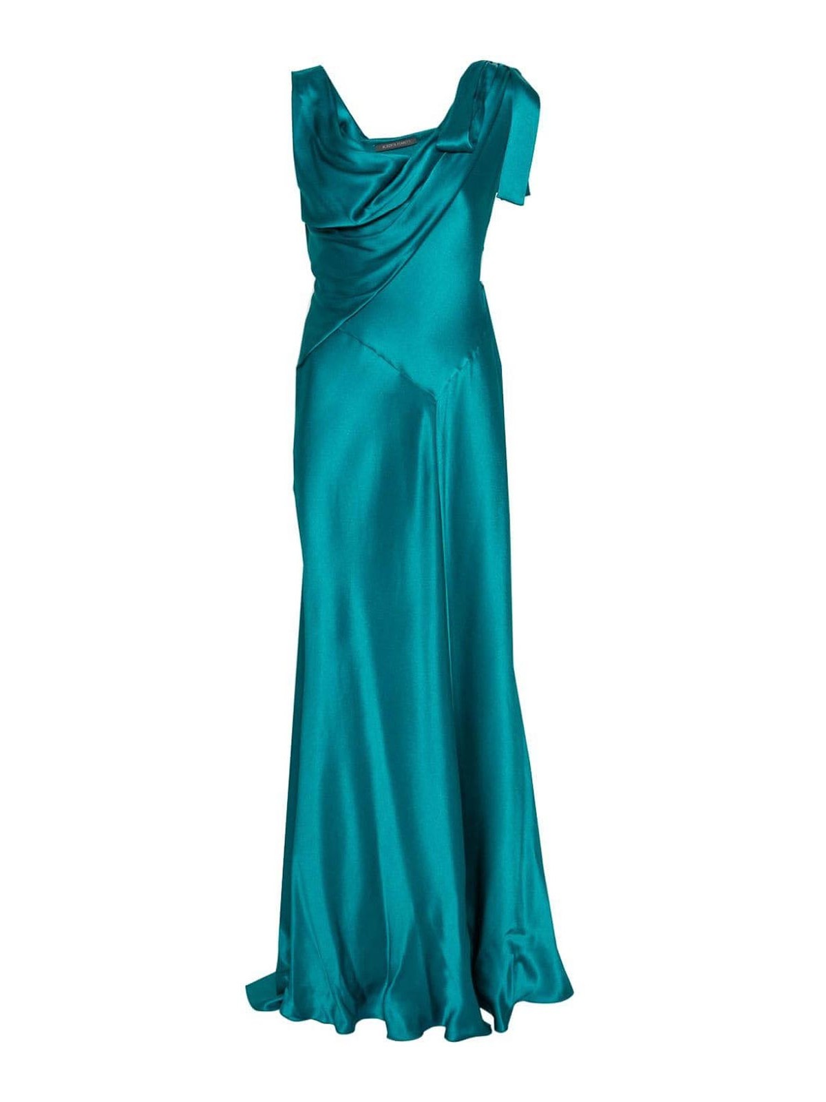 Shop Alberta Ferretti Dress With Draped Details In Green