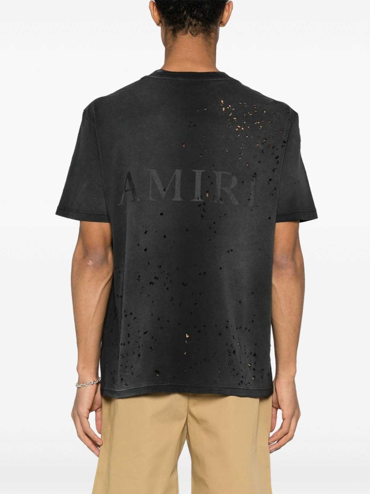 Shop Amiri Distressed Effect T-shirt In Black