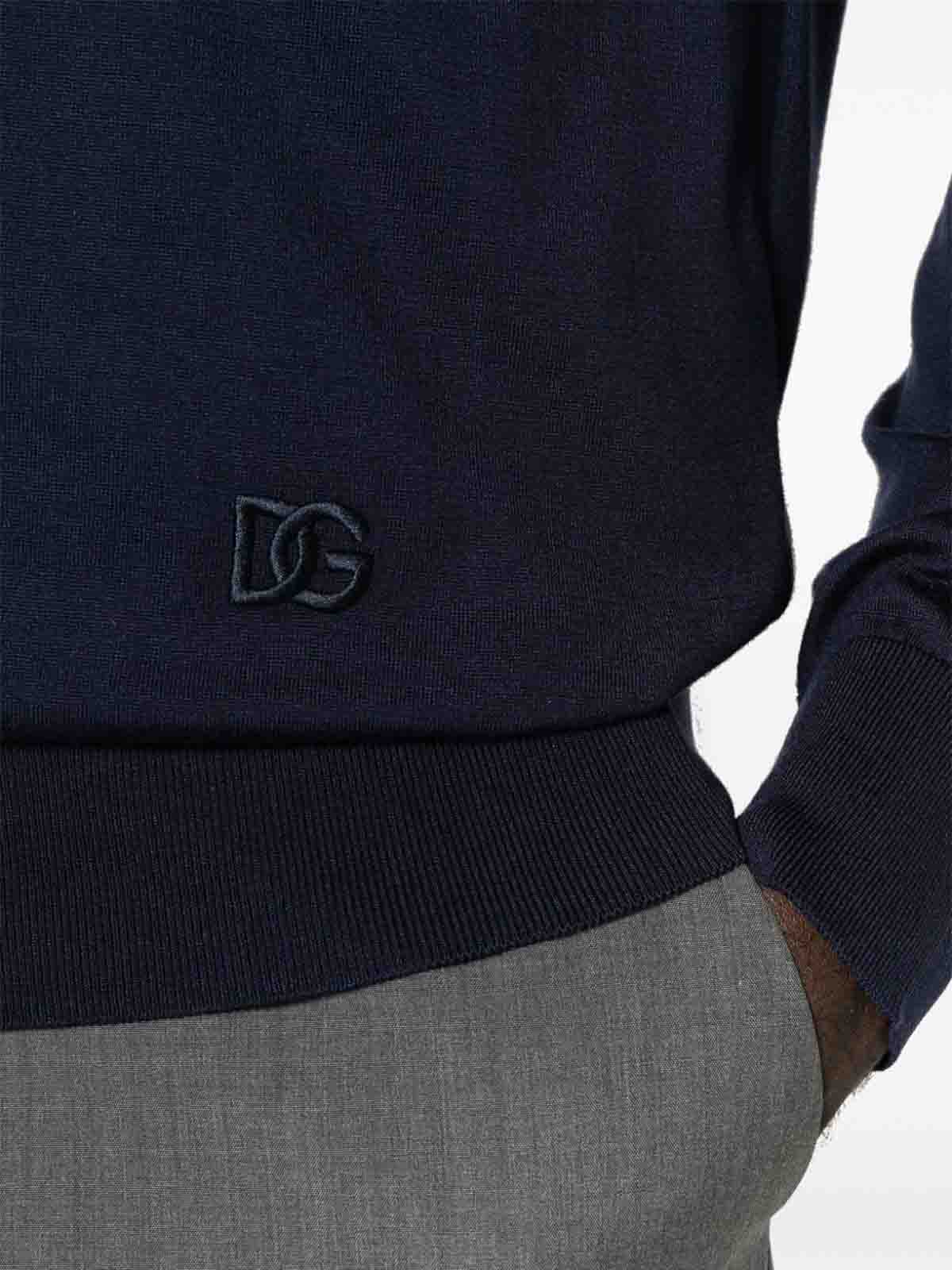 Shop Dolce & Gabbana Logo Embroidery Shirt In Blue