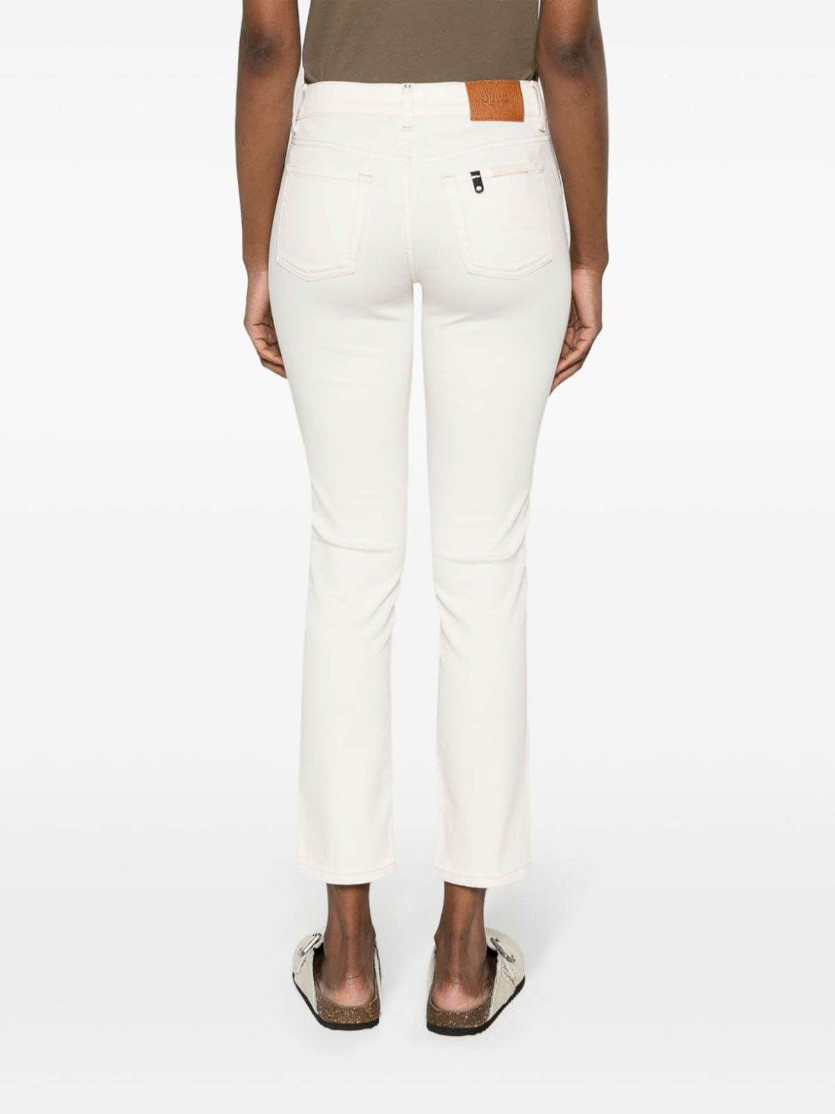 Shop Liu •jo Mid-rise Trousers In White