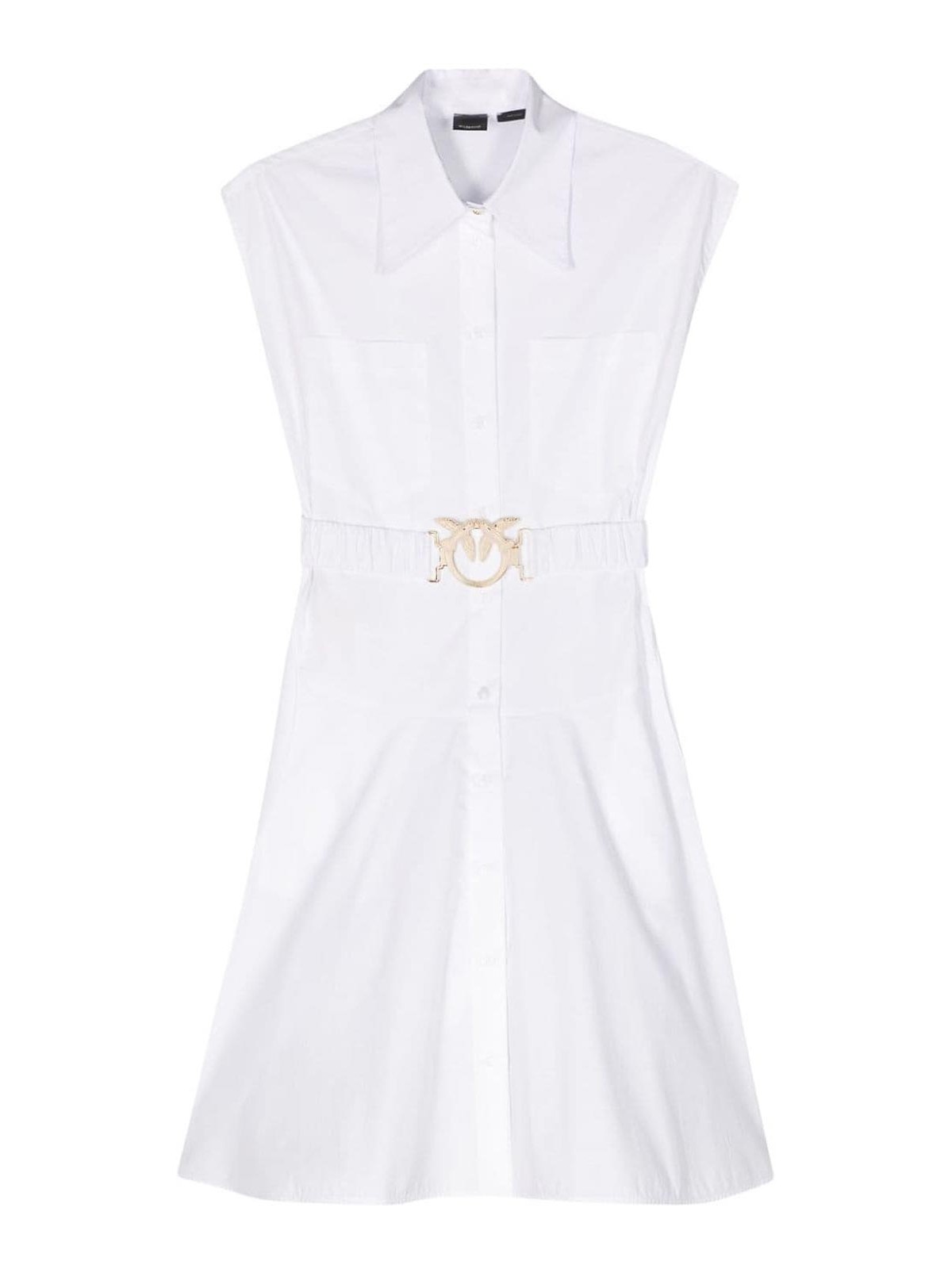 Shop Pinko Dress With Belt In White