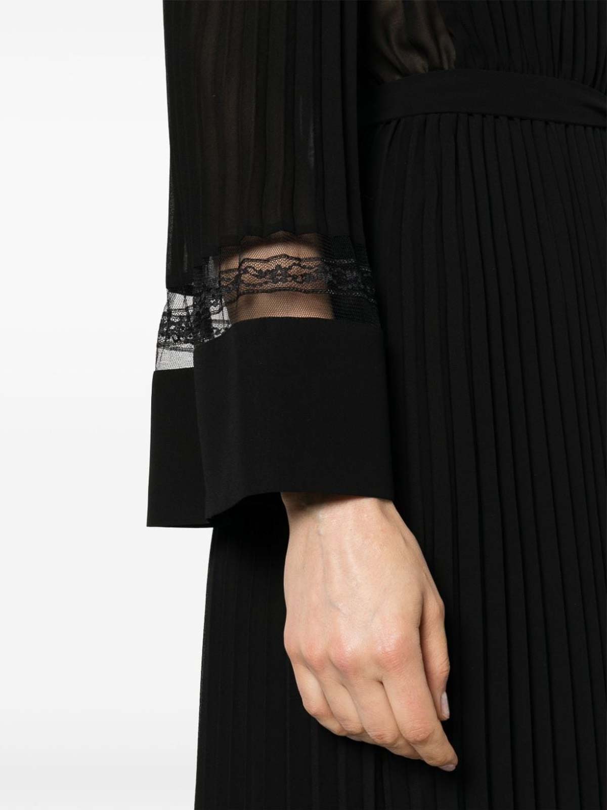Shop Twinset Lace Detail Jumpsuit In Black