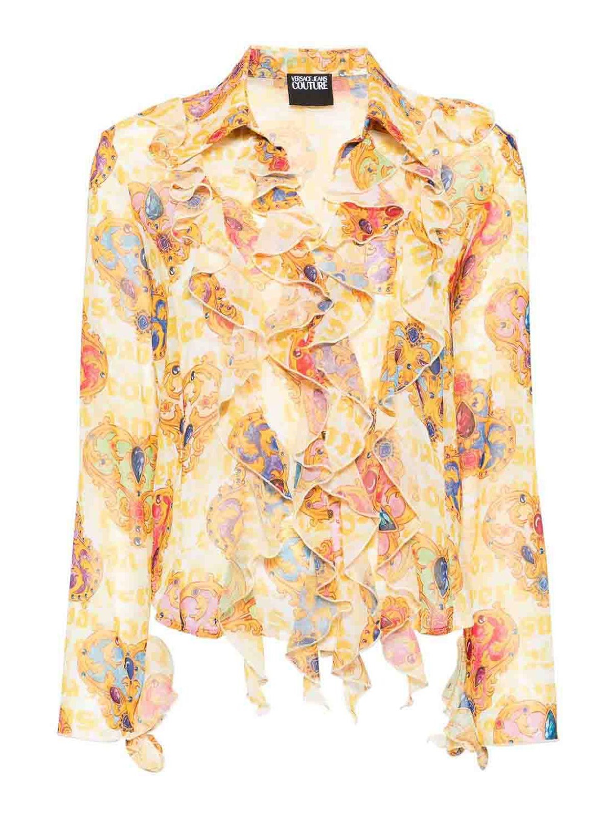Shop Versace Jeans Couture Heart Couture Print Blouse In White