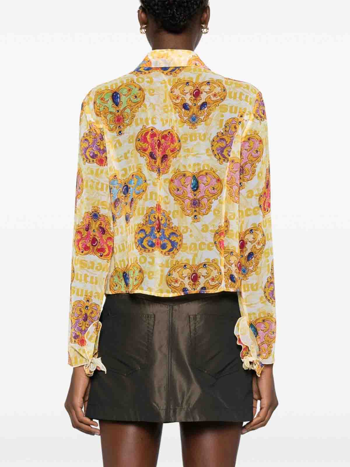 Shop Versace Jeans Couture Heart Couture Print Blouse In White