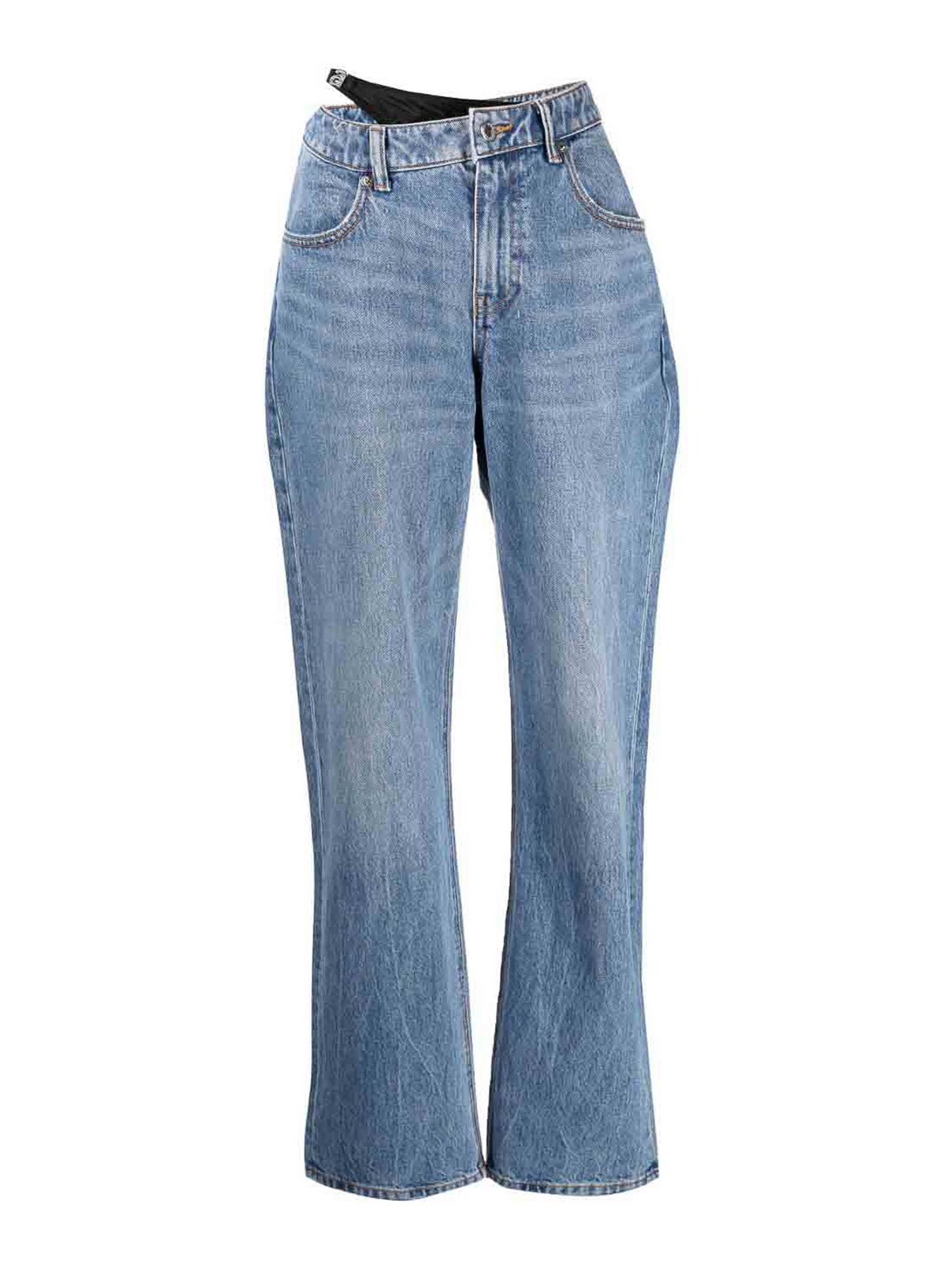 Shop Alexander Wang Bikini Detail Jeans In Blue