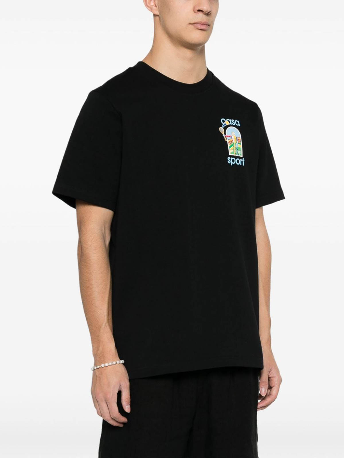 Tシャツ・カットソー CASABLANCA Men T Shirts MS25JTS001 08 Black Casablanca Tshirt wholesale - Designers Distribution