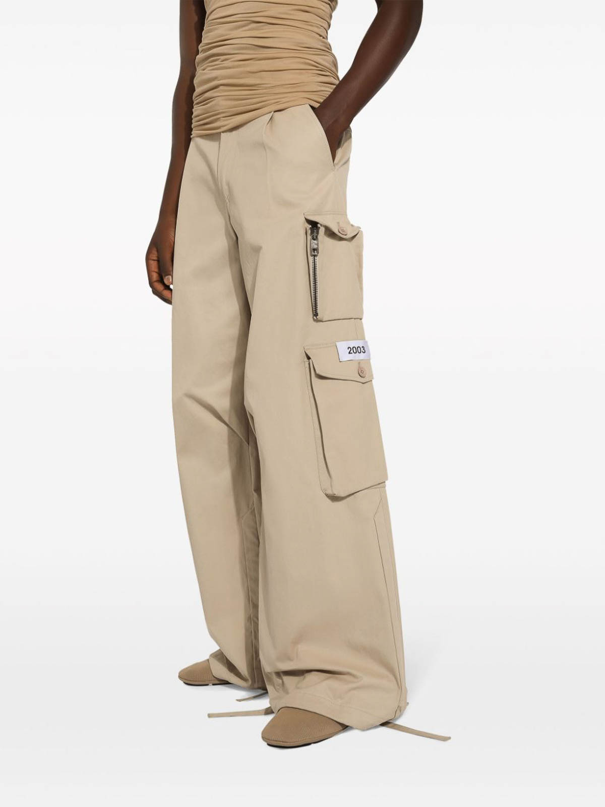 Shop Dolce & Gabbana Cargo Pocket Trousers In Beige