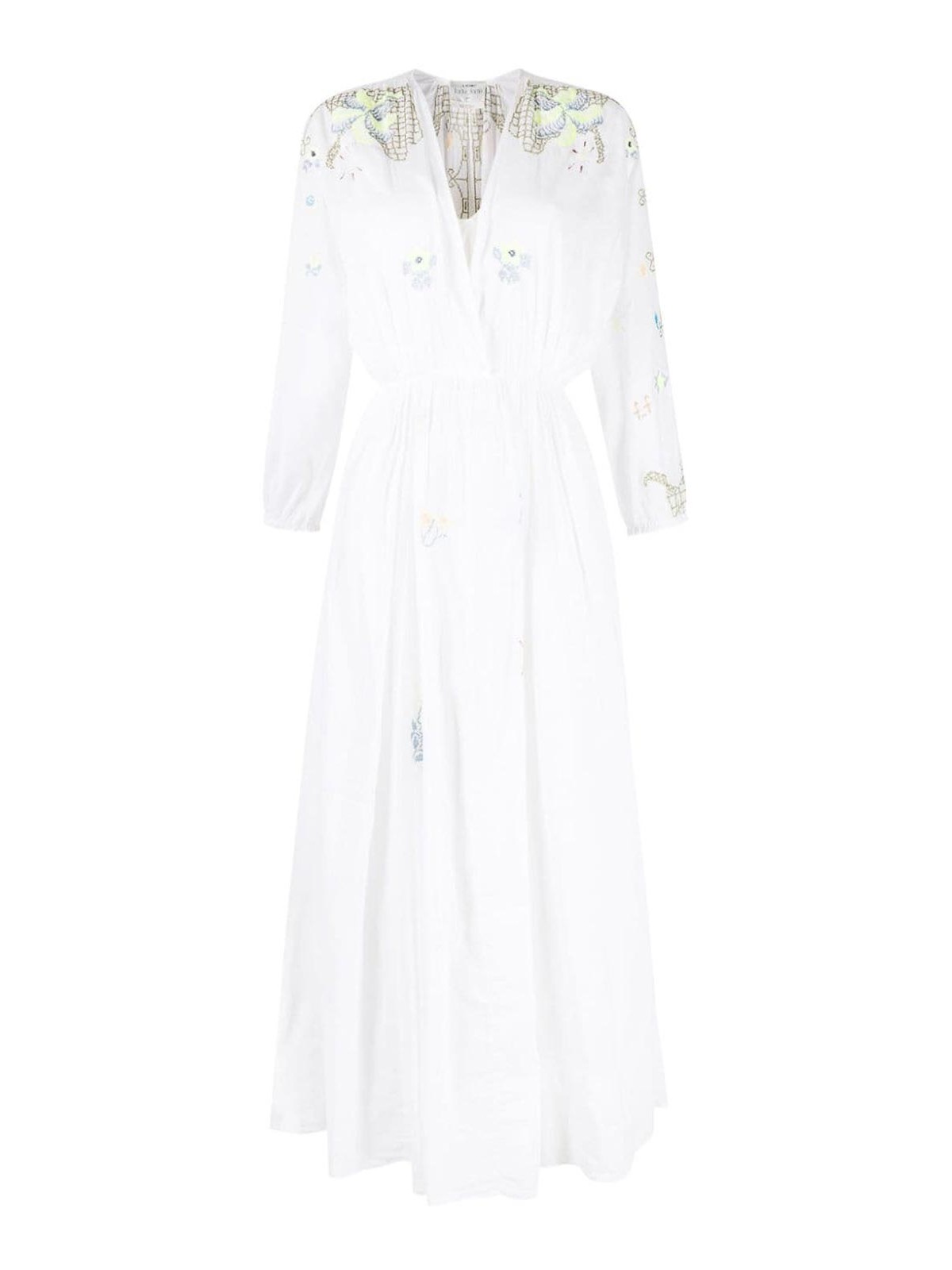 Shop Forte Forte Floral Embroidery Dress In White
