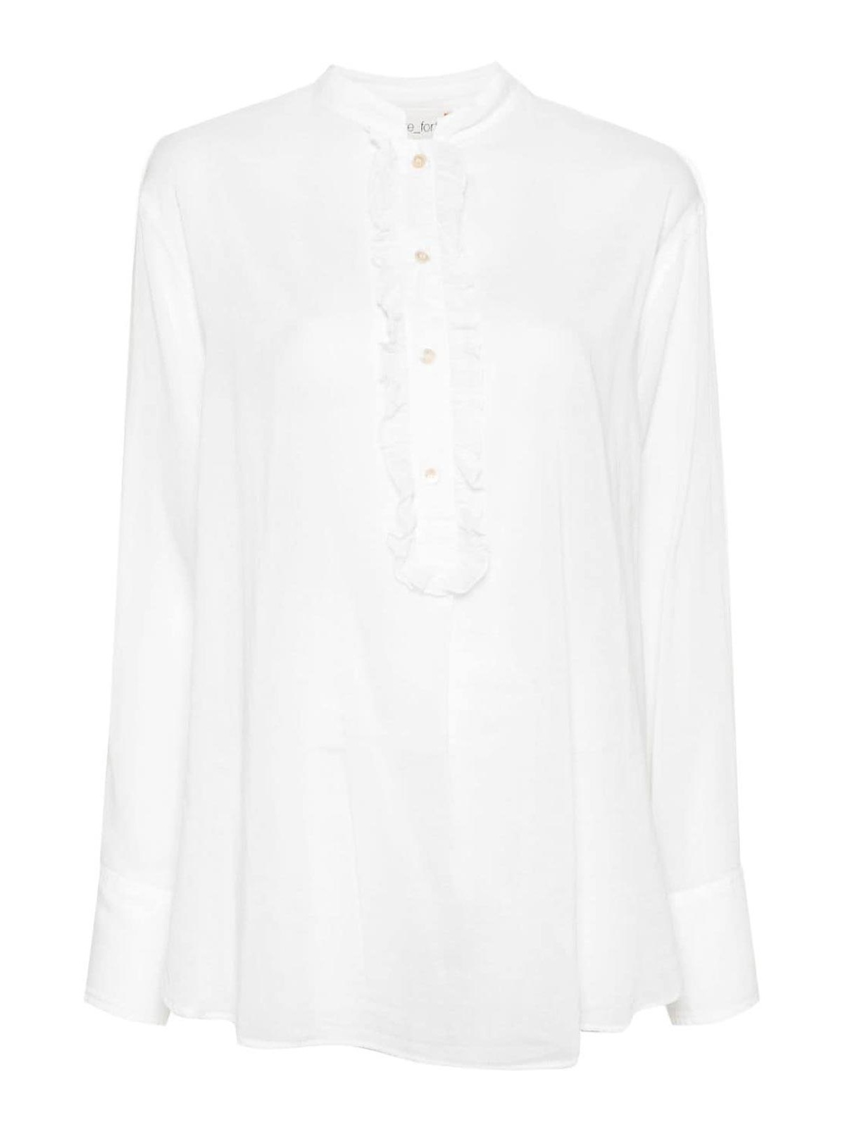 Forte Forte Henley Blouse With Ruffles In White