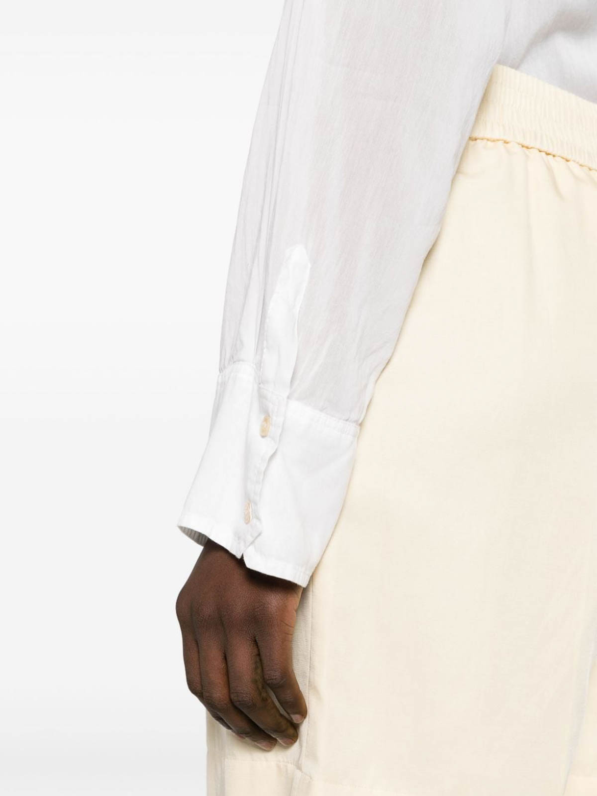 Shop Forte Forte Henley Blouse With Ruffles In White