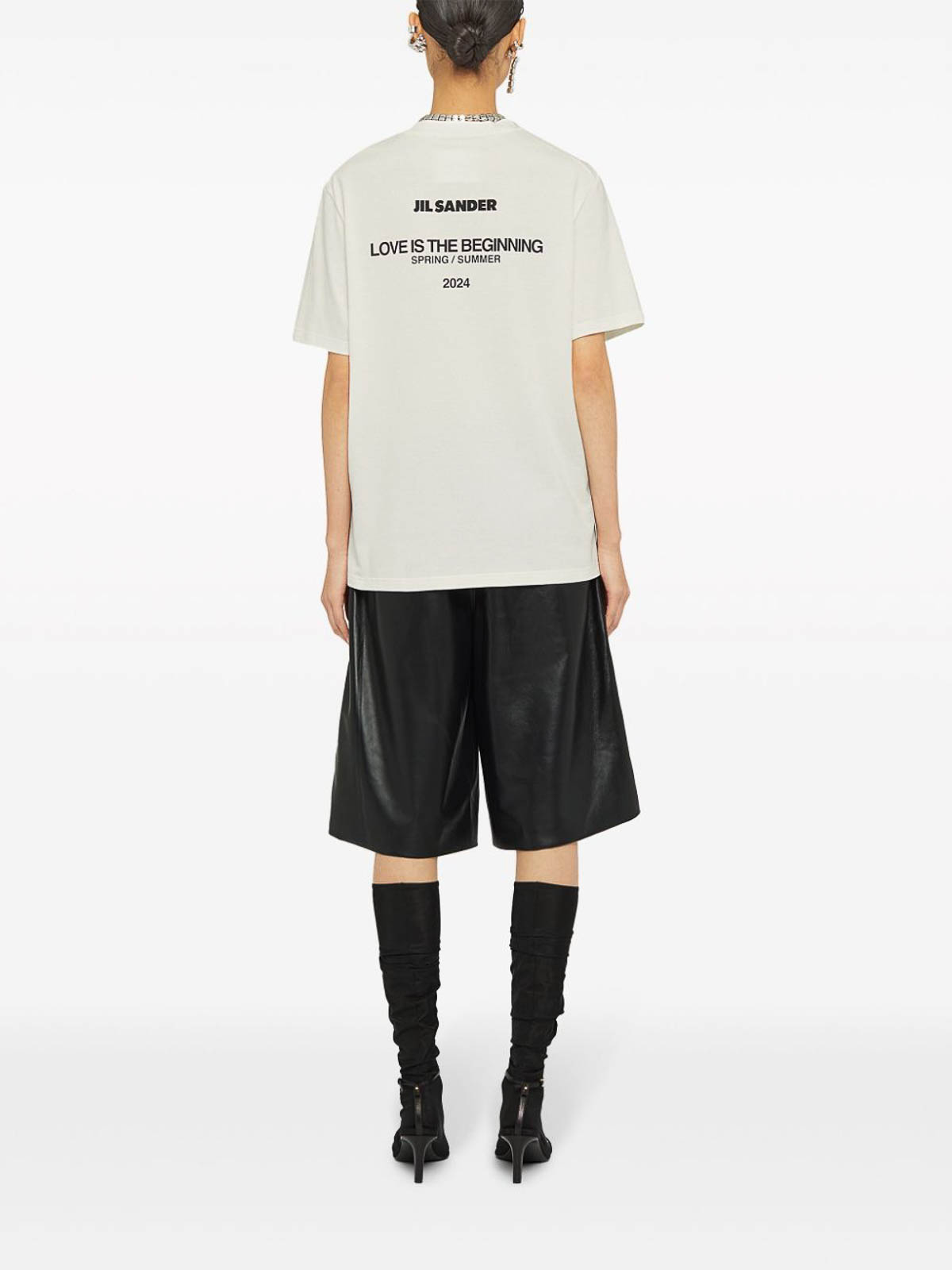 Shop Jil Sander T-shirt With Writing In White