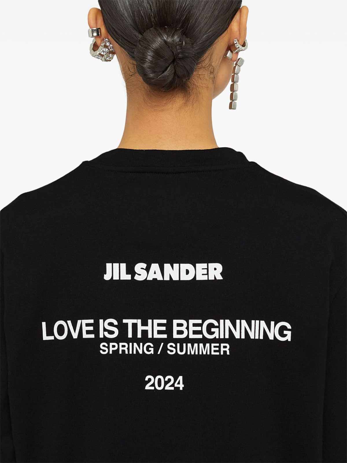 Shop Jil Sander T-shirt With Writing In Black