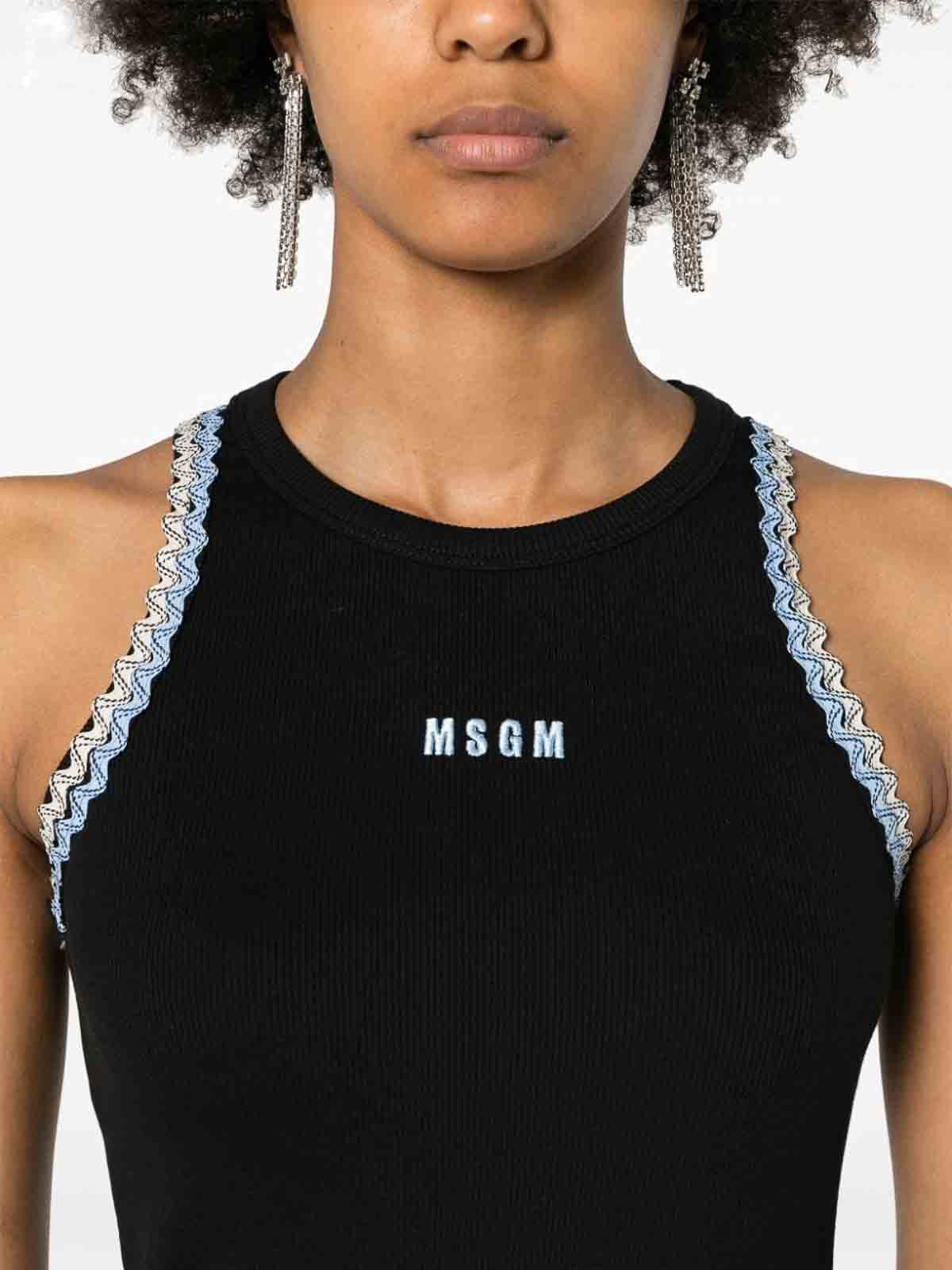 Shop Msgm Camiseta - Negro In Black