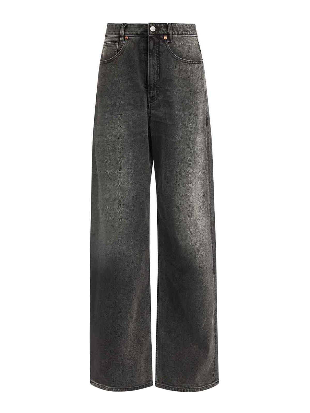 Mm6 Maison Margiela Asymmetric Design Jeans In Grey