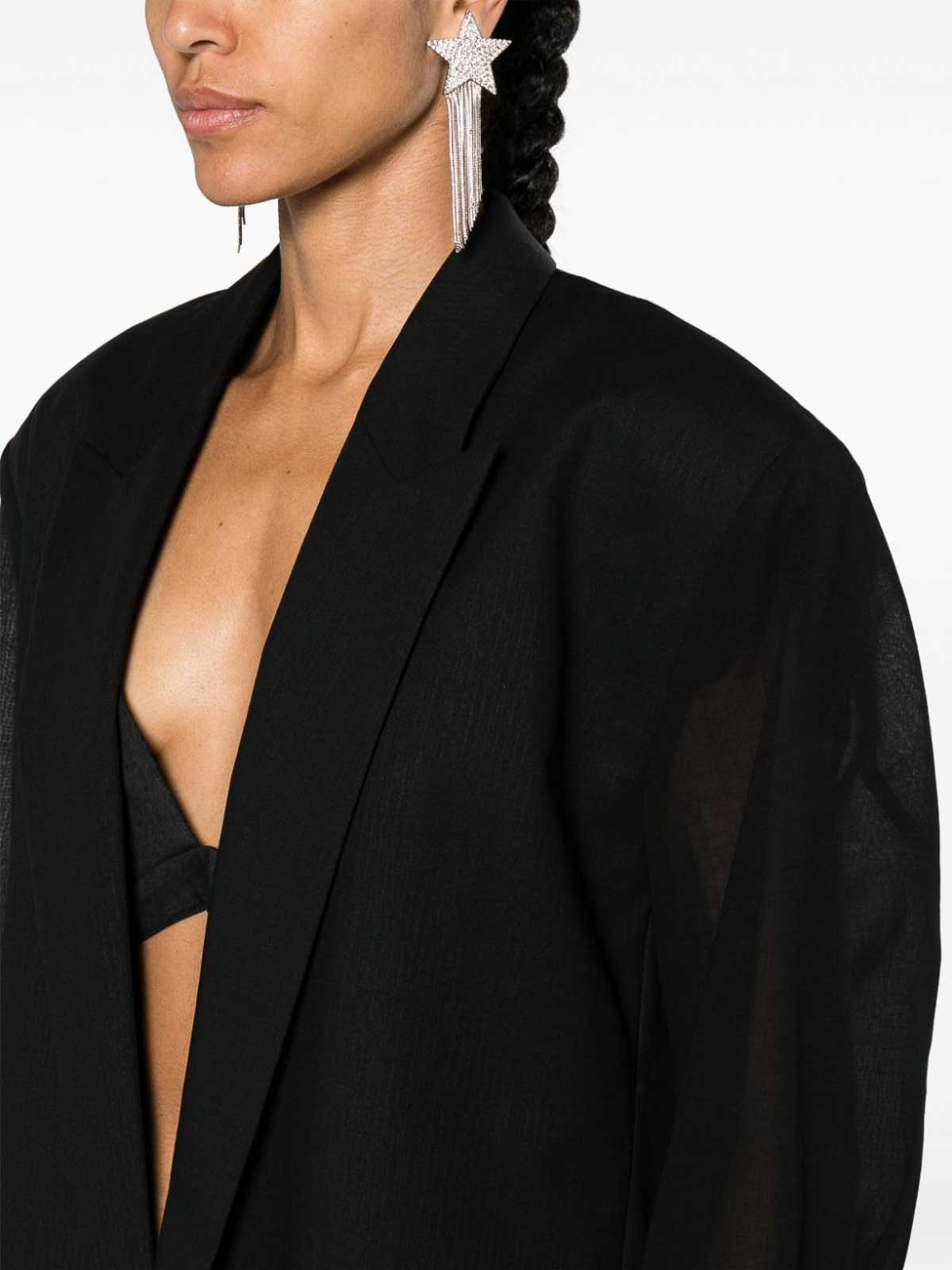 Shop Philosophy Di Lorenzo Serafini Single-breasted Semi-transparent Blazer In Black