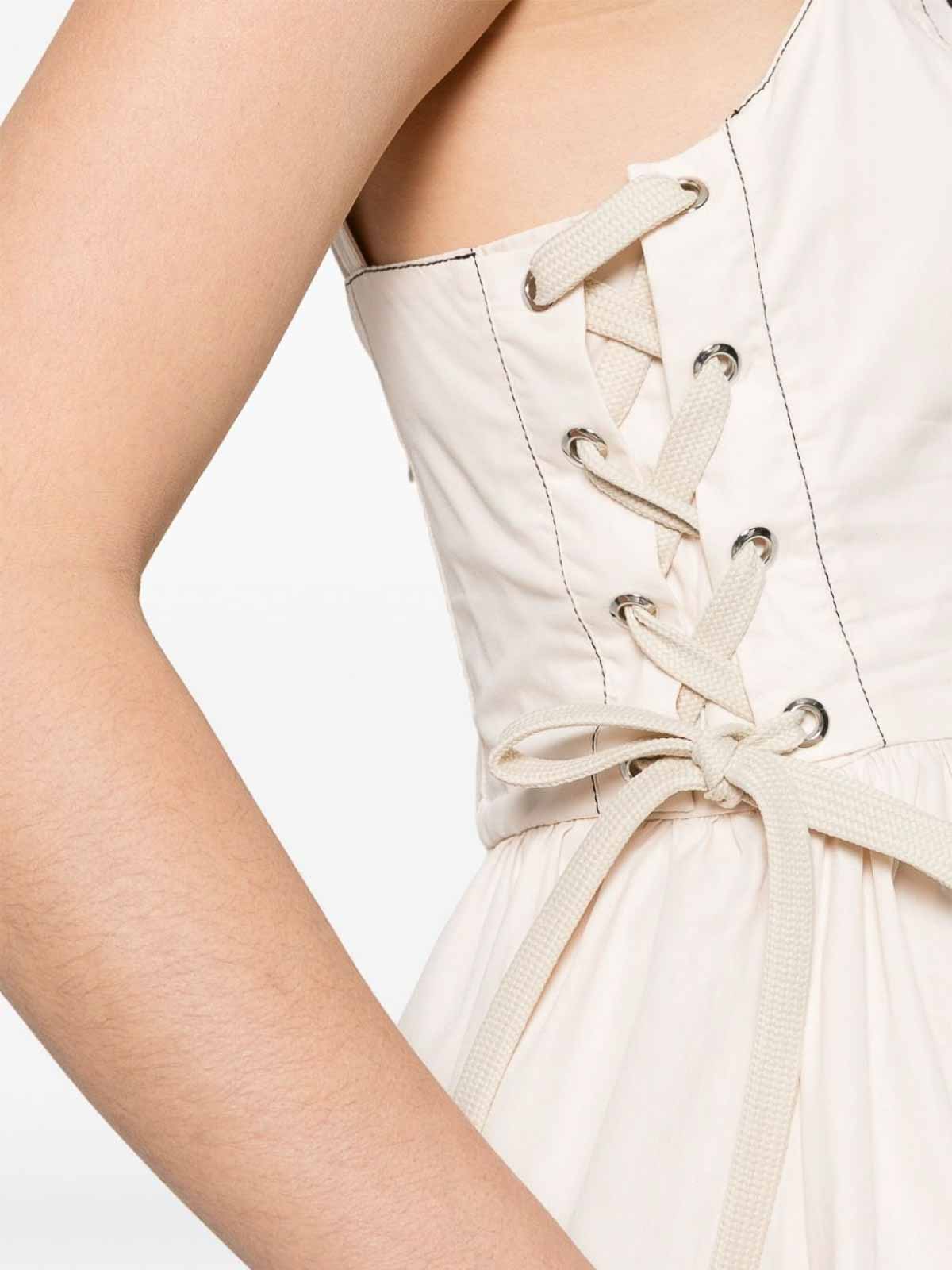 Shop Pinko Dress With Ruched Details In Nude & Neutrals