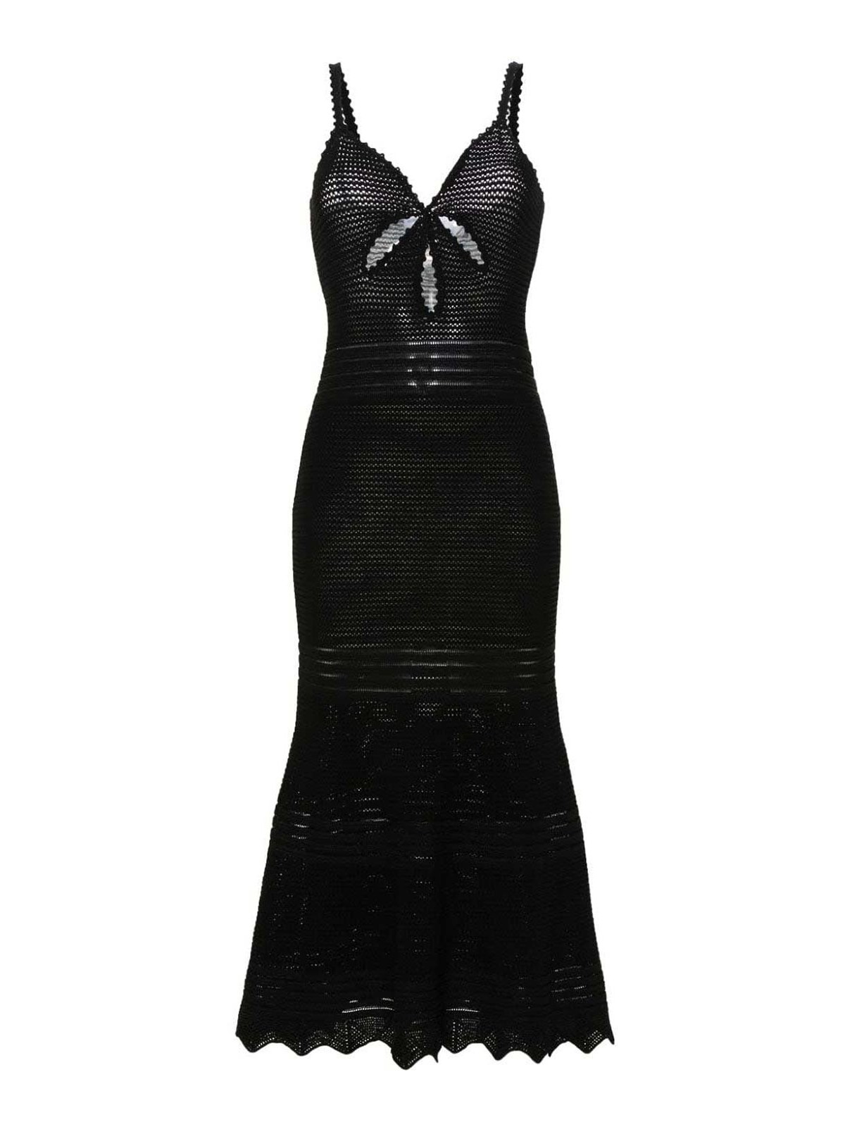 Shop Self-portrait Semi-transparent Dress In Black